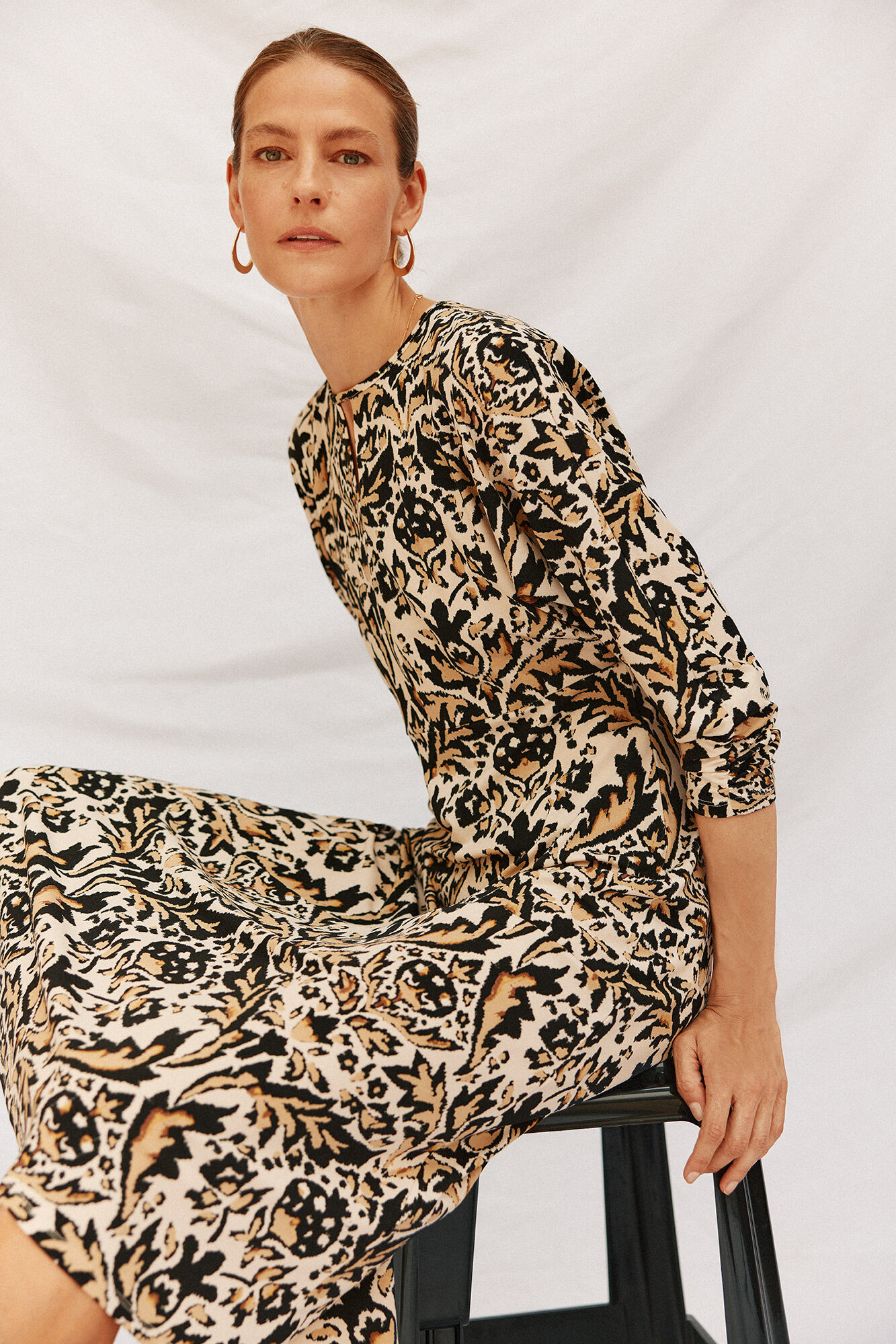 Cortefiel Flowing printed dress