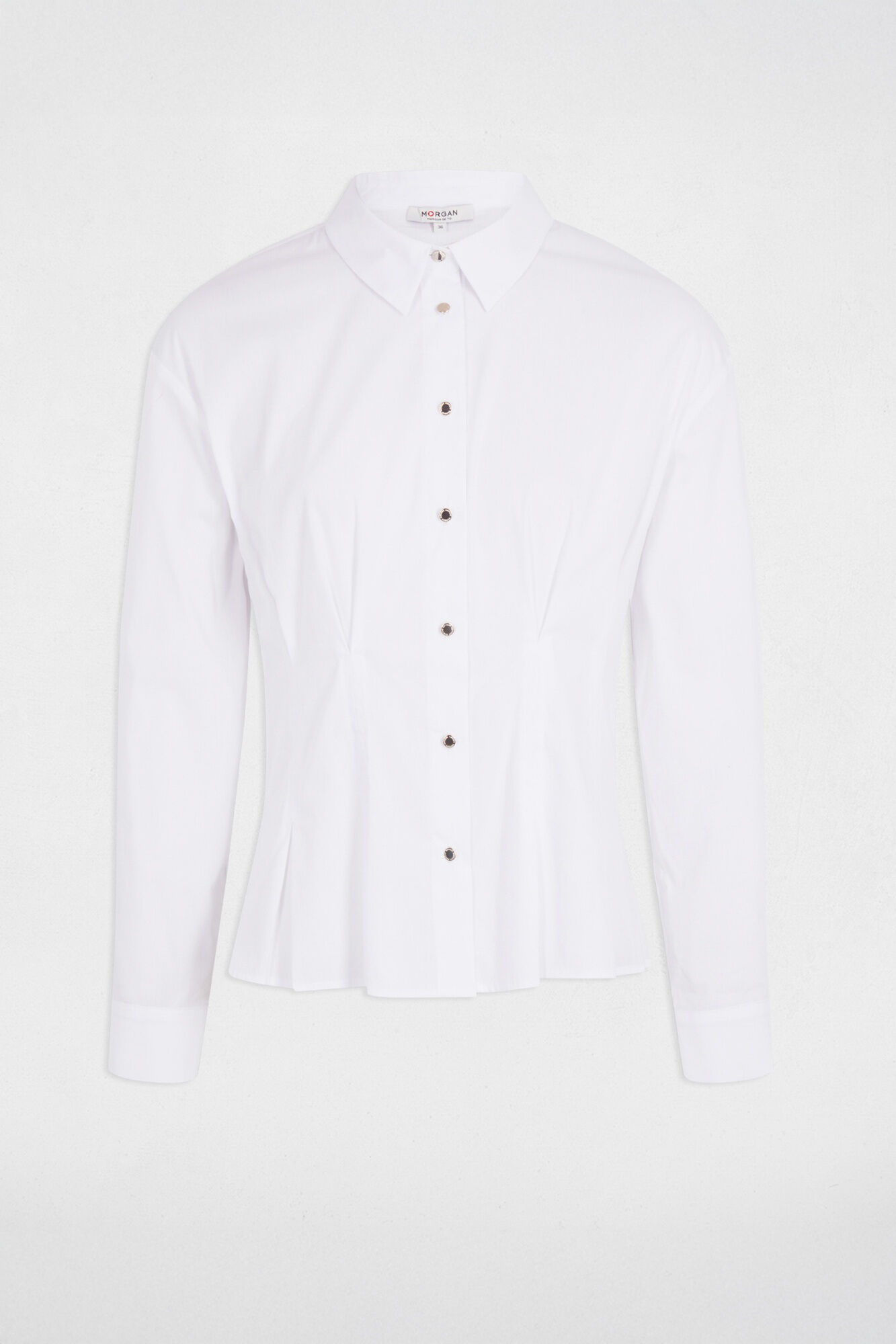 Morgan Camisa cintada gola de aba Branco