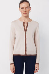 Cortefiel Jersey-knit contrast jacket Nude