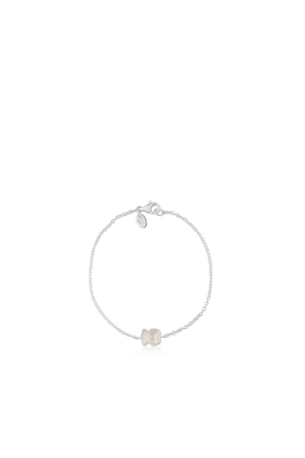 Cortefiel Silver and nacre bracelet Grey