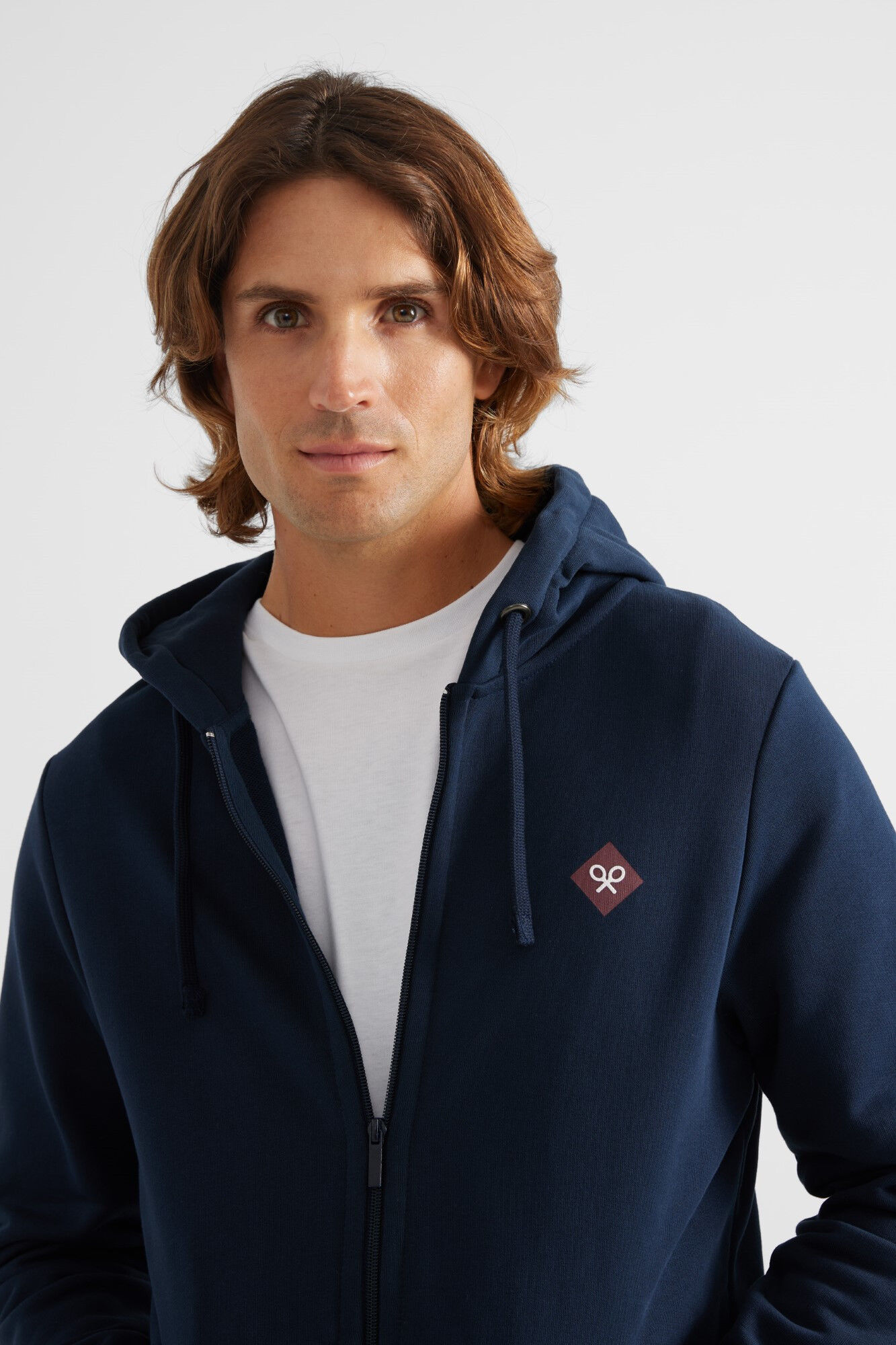 Silbon Sudadera cremallera capucha rombo azul marino Azul marino