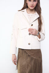 Slowlove Cazadora perforados en manga Tostado