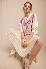 Slowlove saia de renda Branco