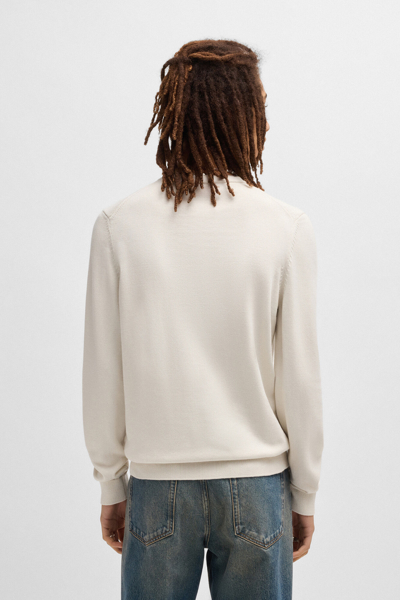 HUGO Camisola com gola redonda Branco