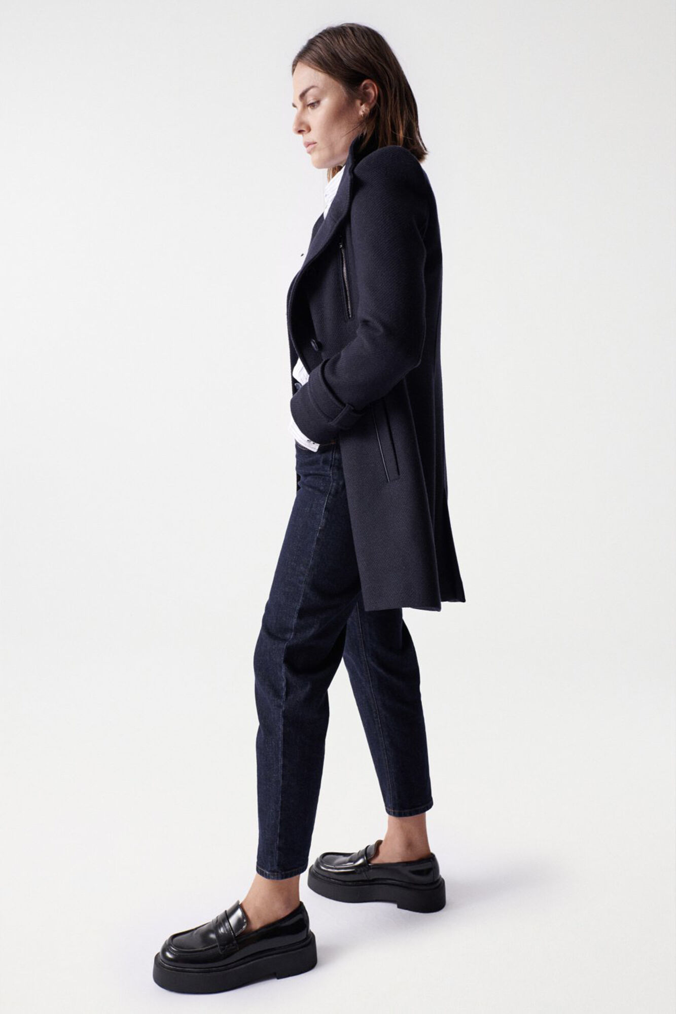 Salsa Jeans Sobretudo de l&atilde; Azul