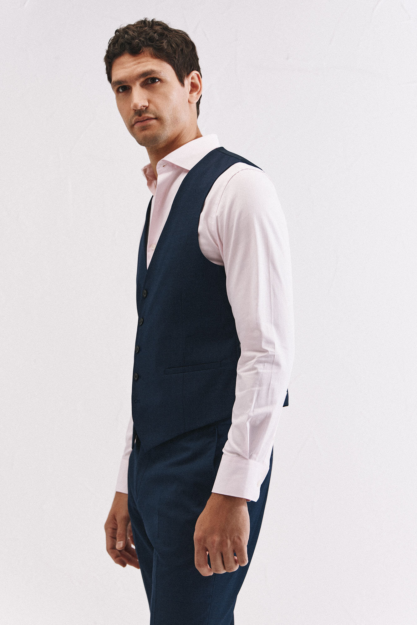 Cortefiel Colete azul slim fit Azul