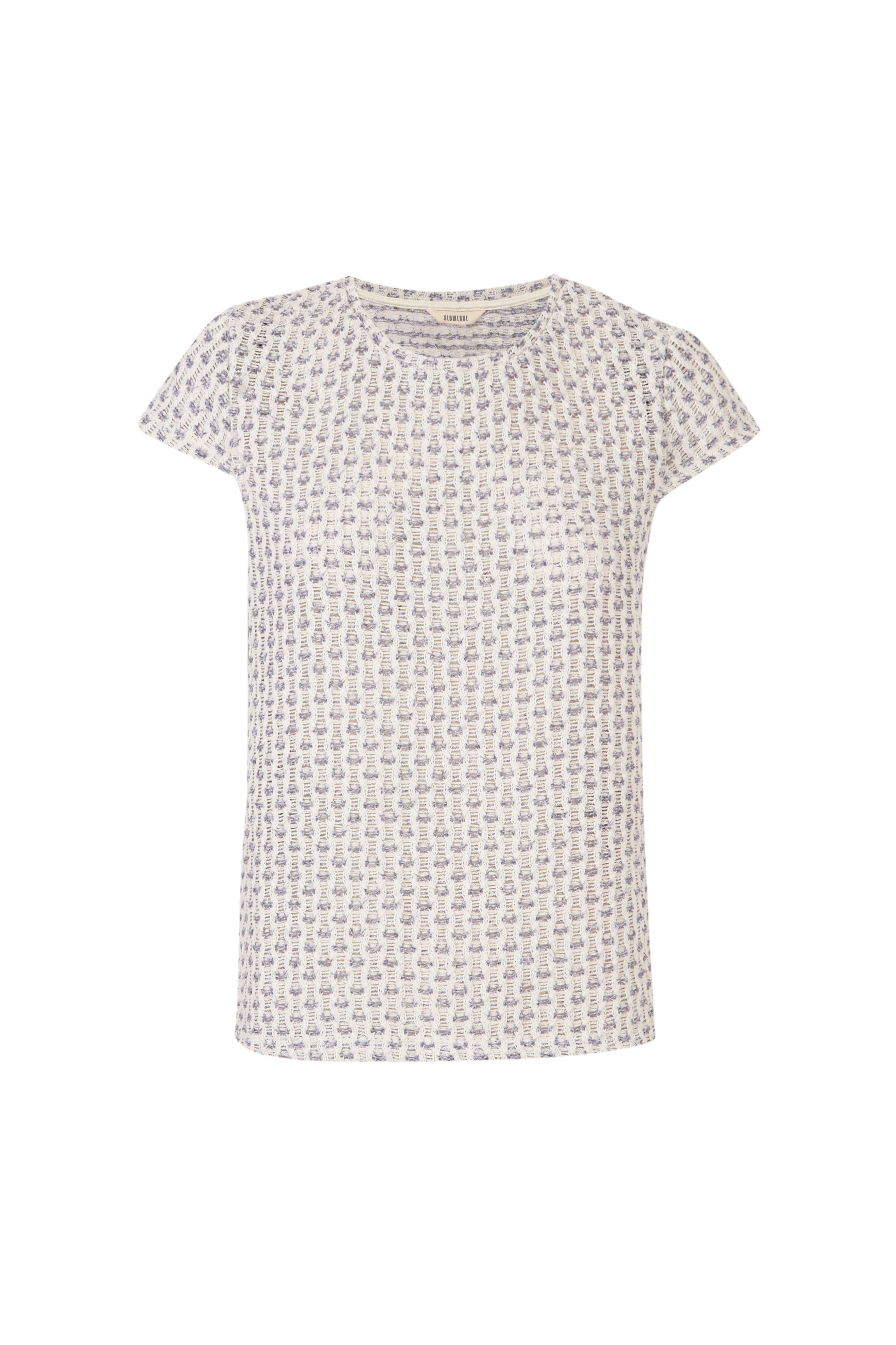 Slowlove Top manga corta crochet Estampado blanco