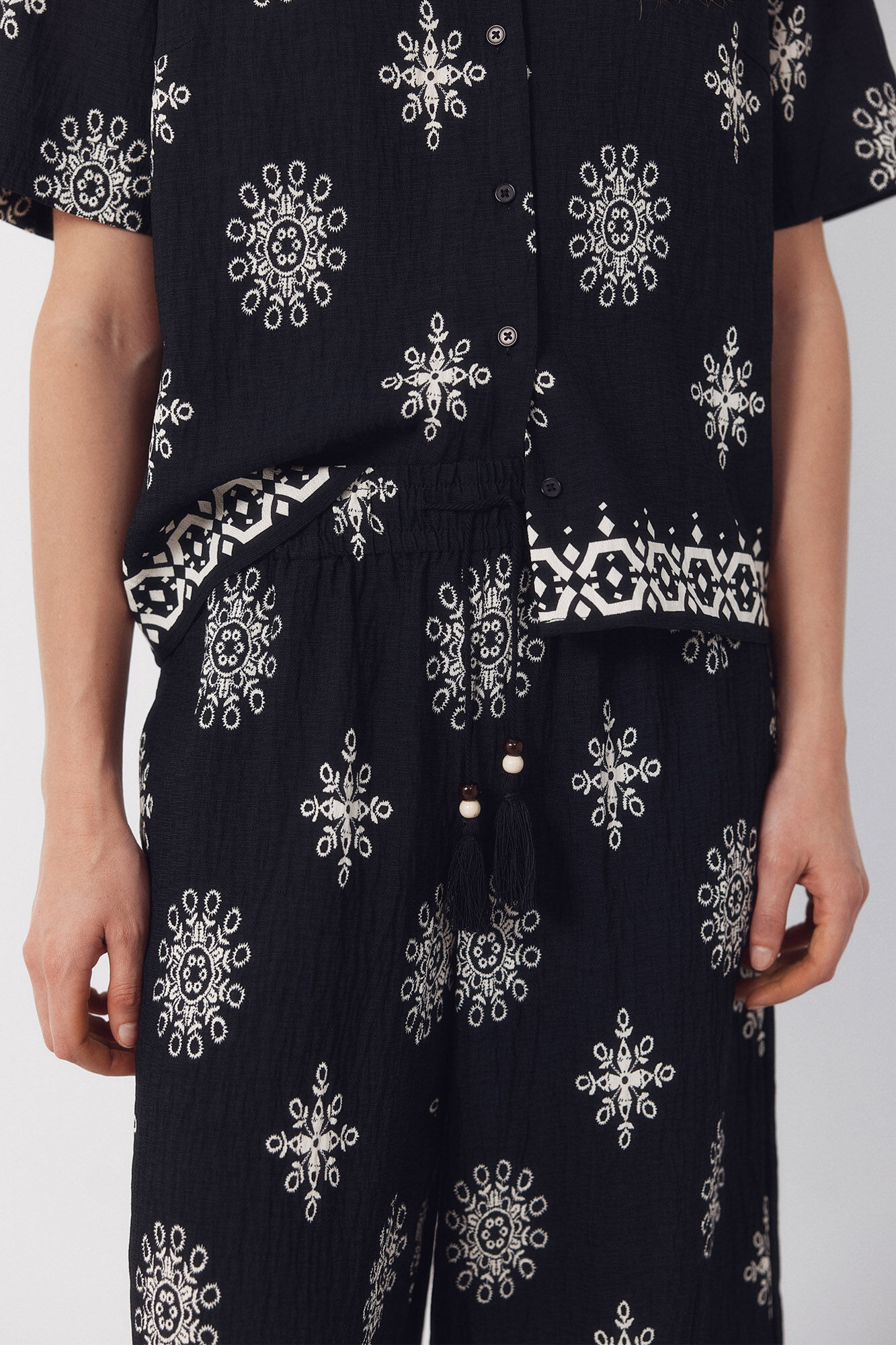 Cortefiel Printed trousers Printed blue