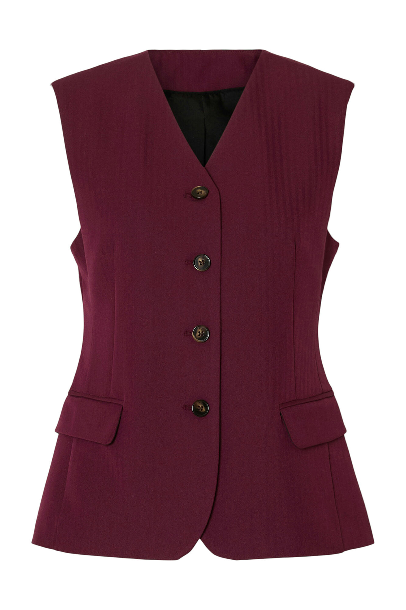 Selected Colete de colete com bolsos. Roxo