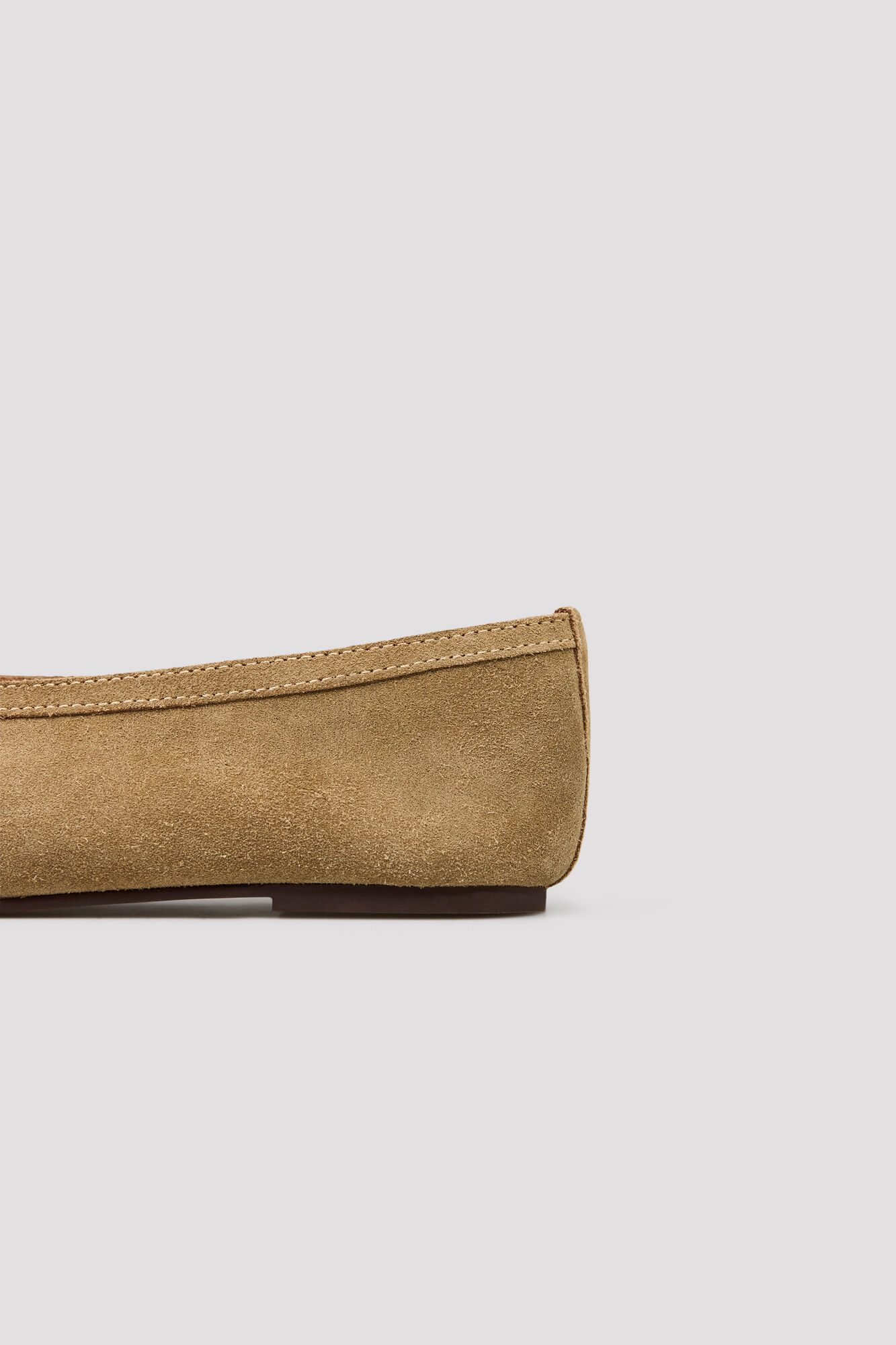 Cortefiel Suede leather ballet flats Nude