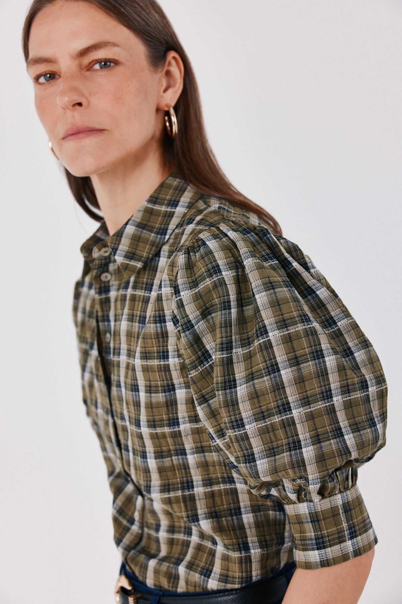 Cortefiel Plaid shirt Printed green