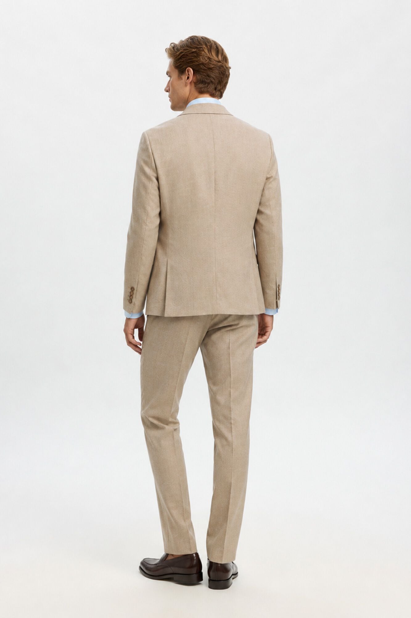 Selected Wool Slim Fit blazer Brown