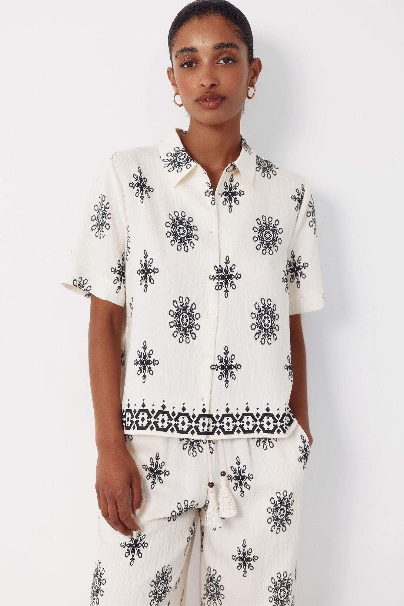 Cortefiel Camisa manga corta estampada