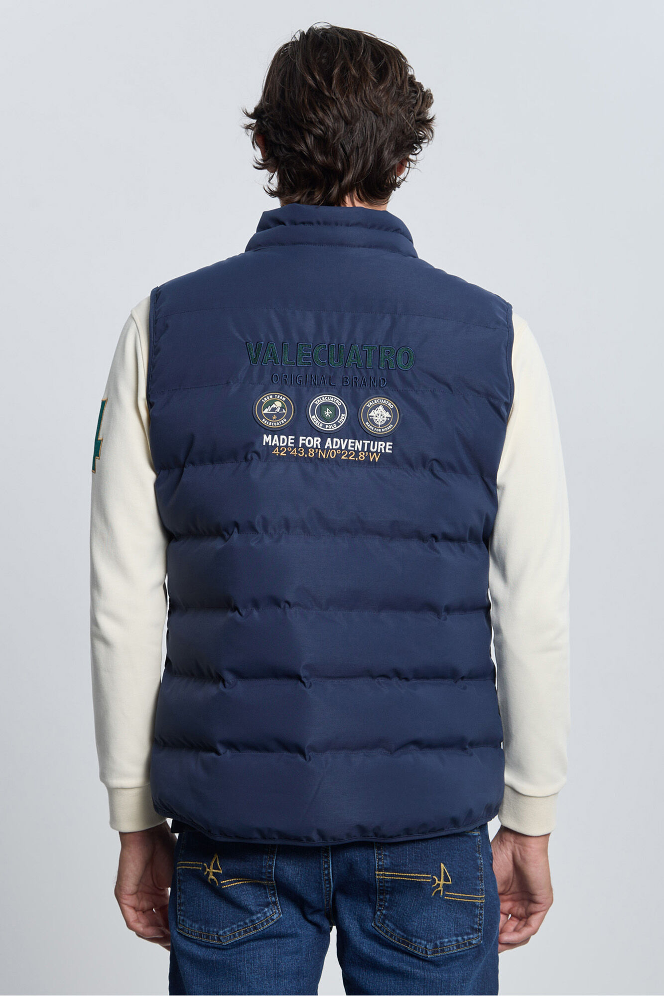 Valecuatro Colete acolchoado azul marinho com 3 escudos Azul