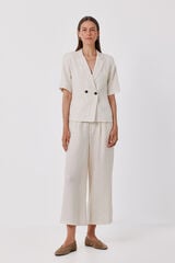Cortefiel Fluid wide trousers Ivory