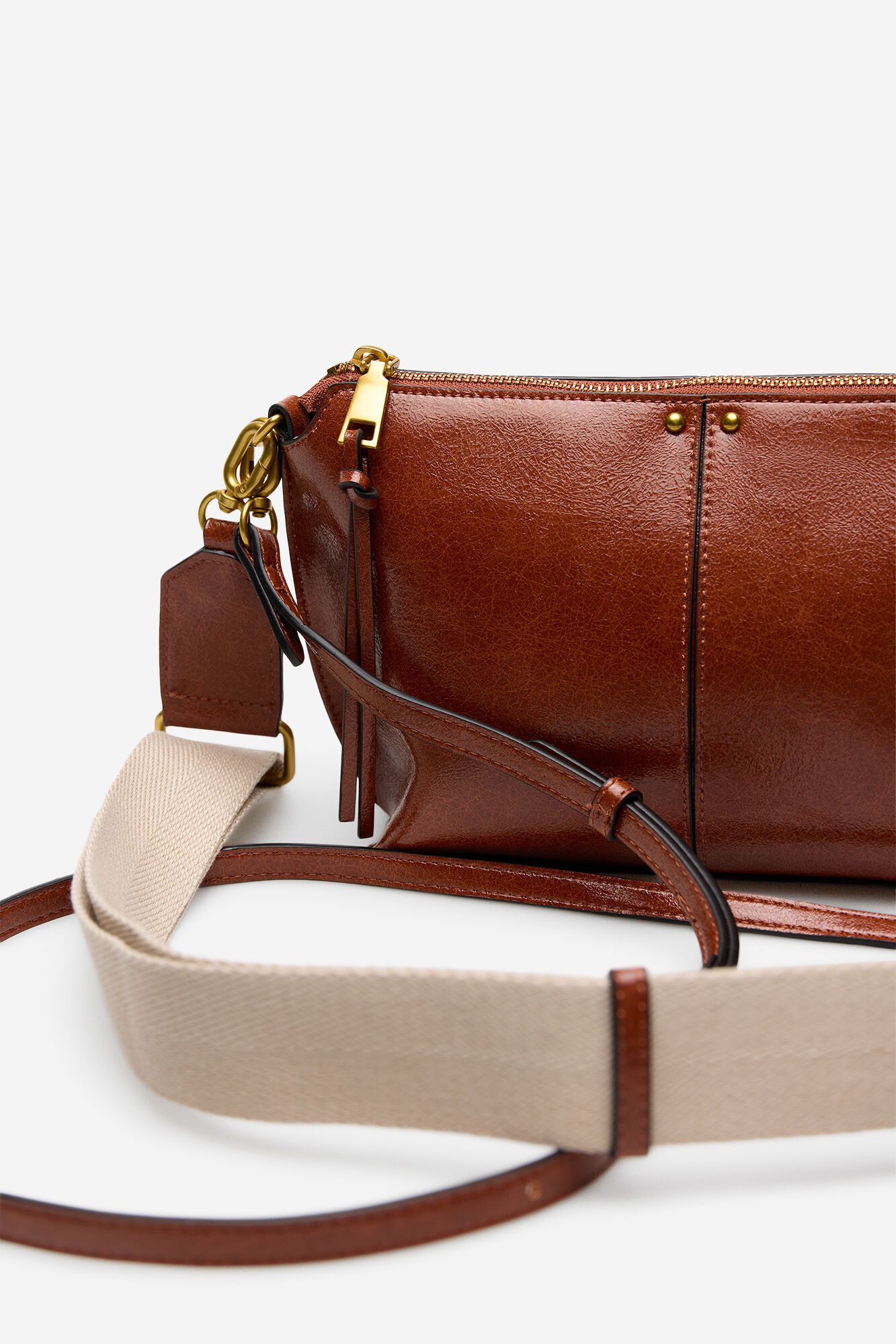 Cortefiel Double- handle shoulder bag Orange