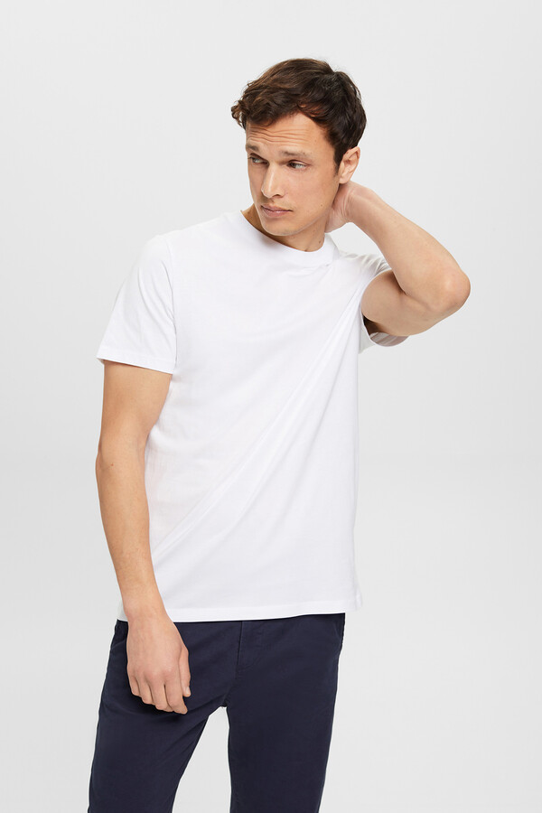 Cortefiel Essential slim fit cotton T-shirt White