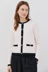 Cortefiel Essential knit cardigan Ivory