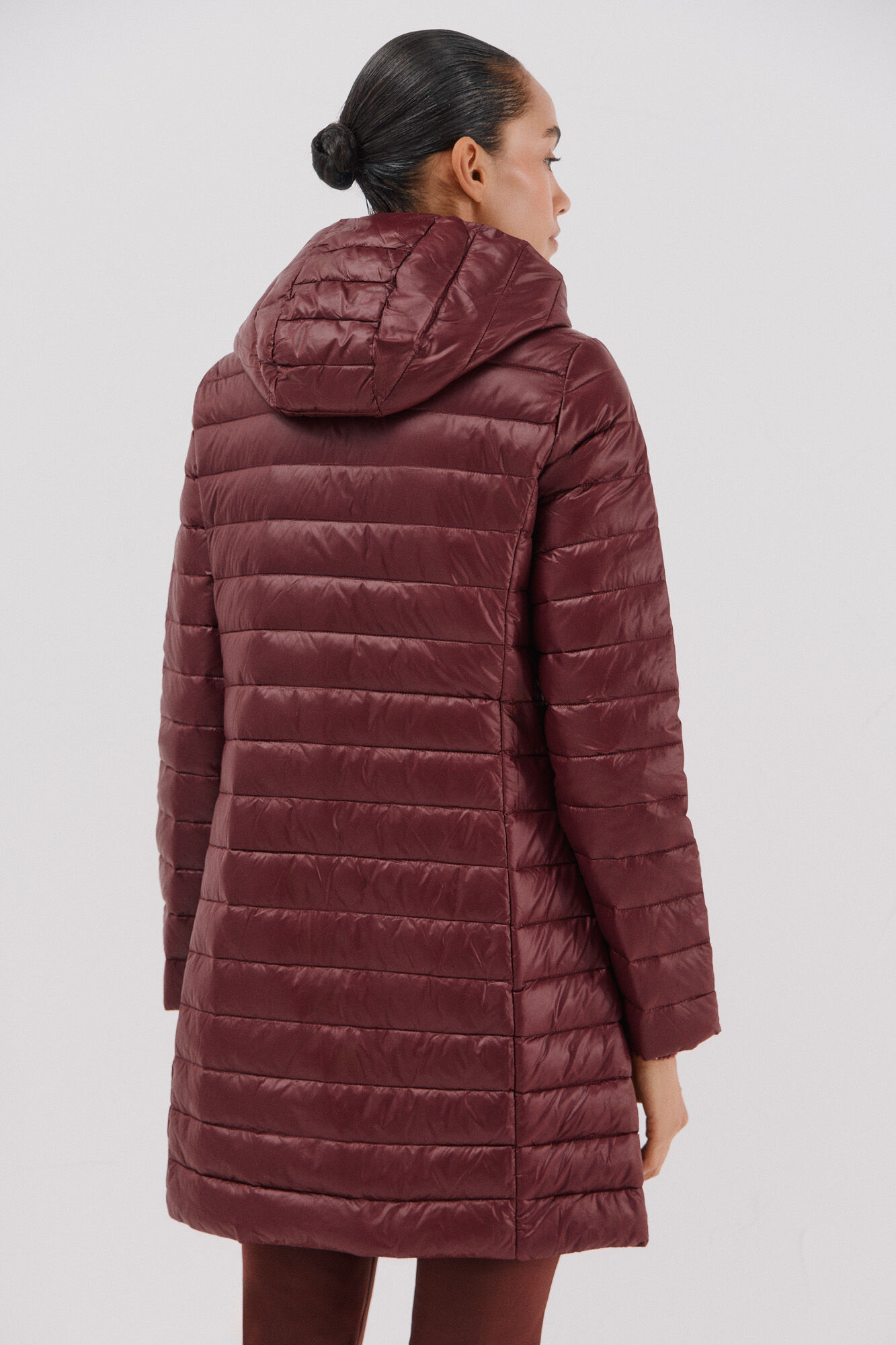Cortefiel Long down coat Maroon