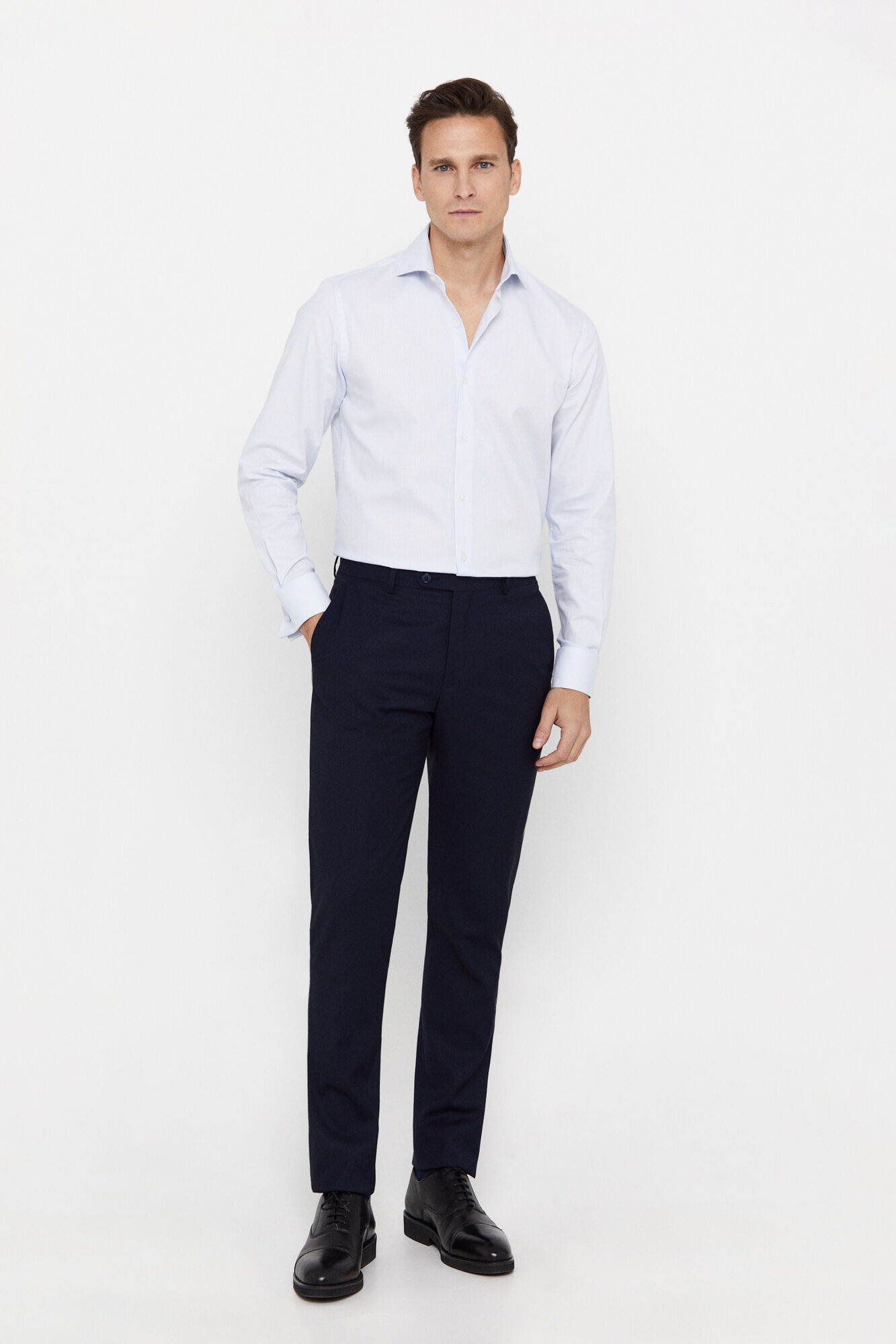 Cortefiel Easy-iron structure dress shirt Blue