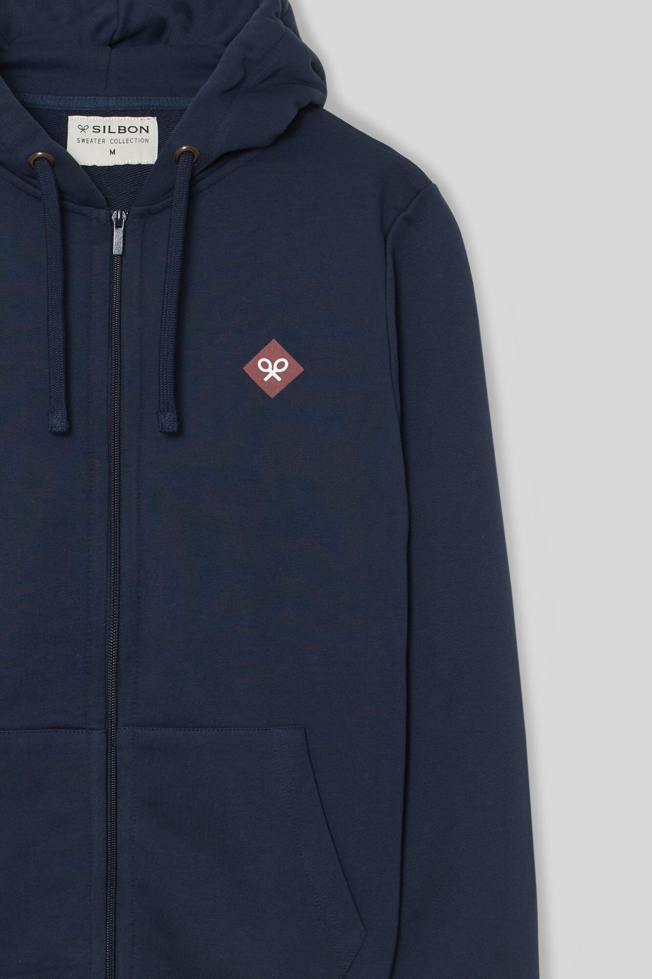 Silbon Sudadera cremallera capucha rombo azul marino Azul marino