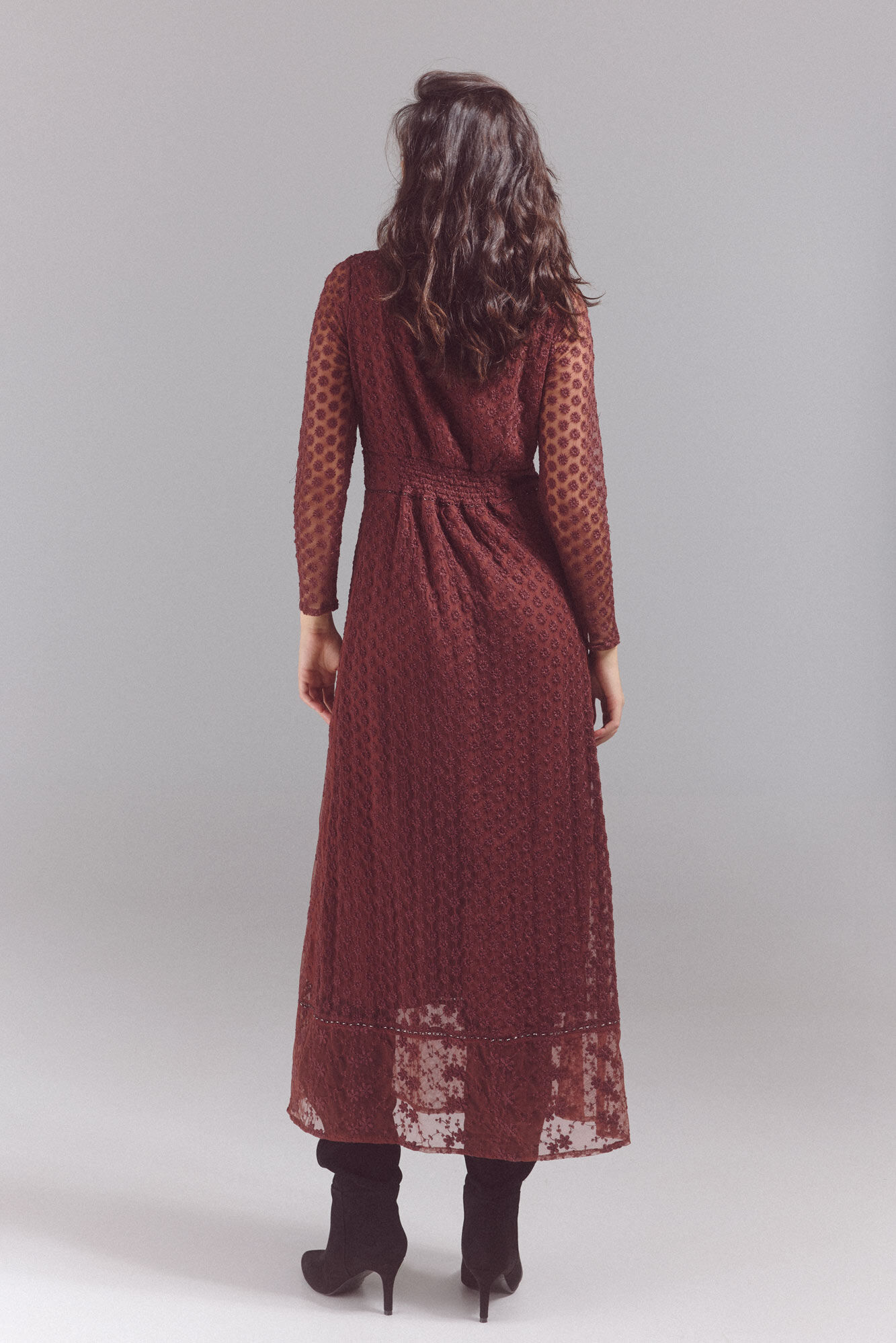 Slowlove Long tulle dress Brown