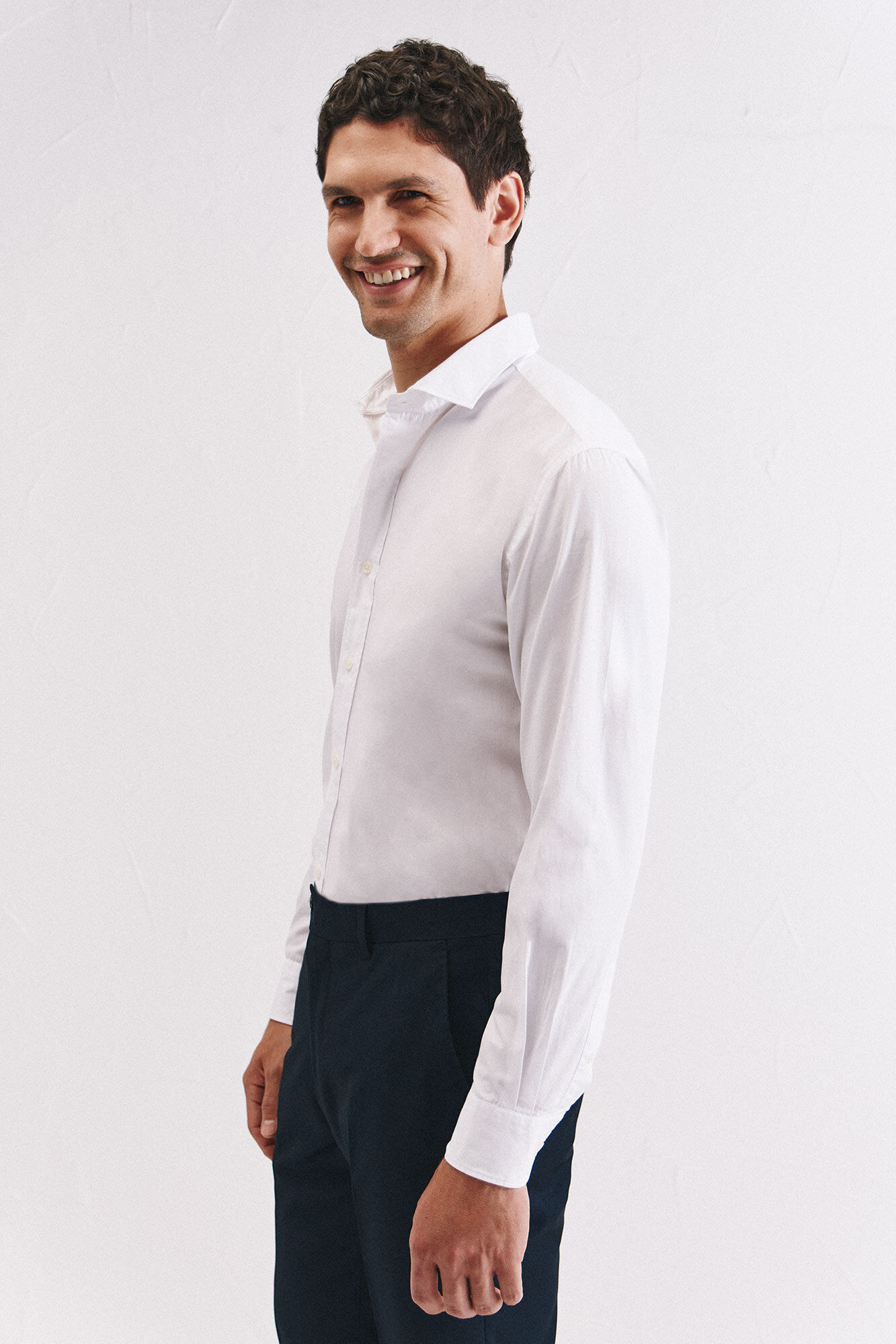 Cortefiel White cotton shirt White