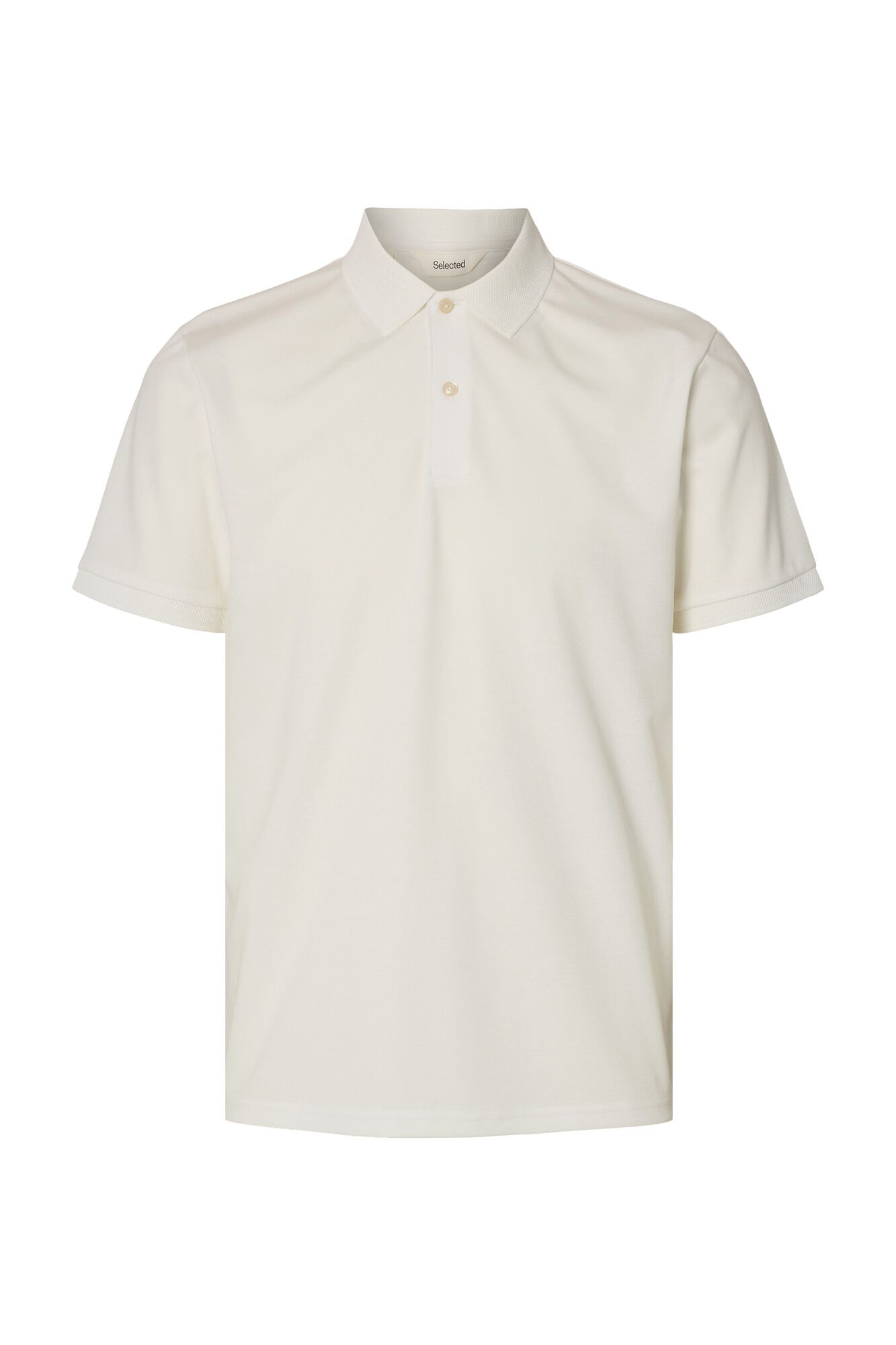 Selected Piqu&eacute; basic polo shirt White