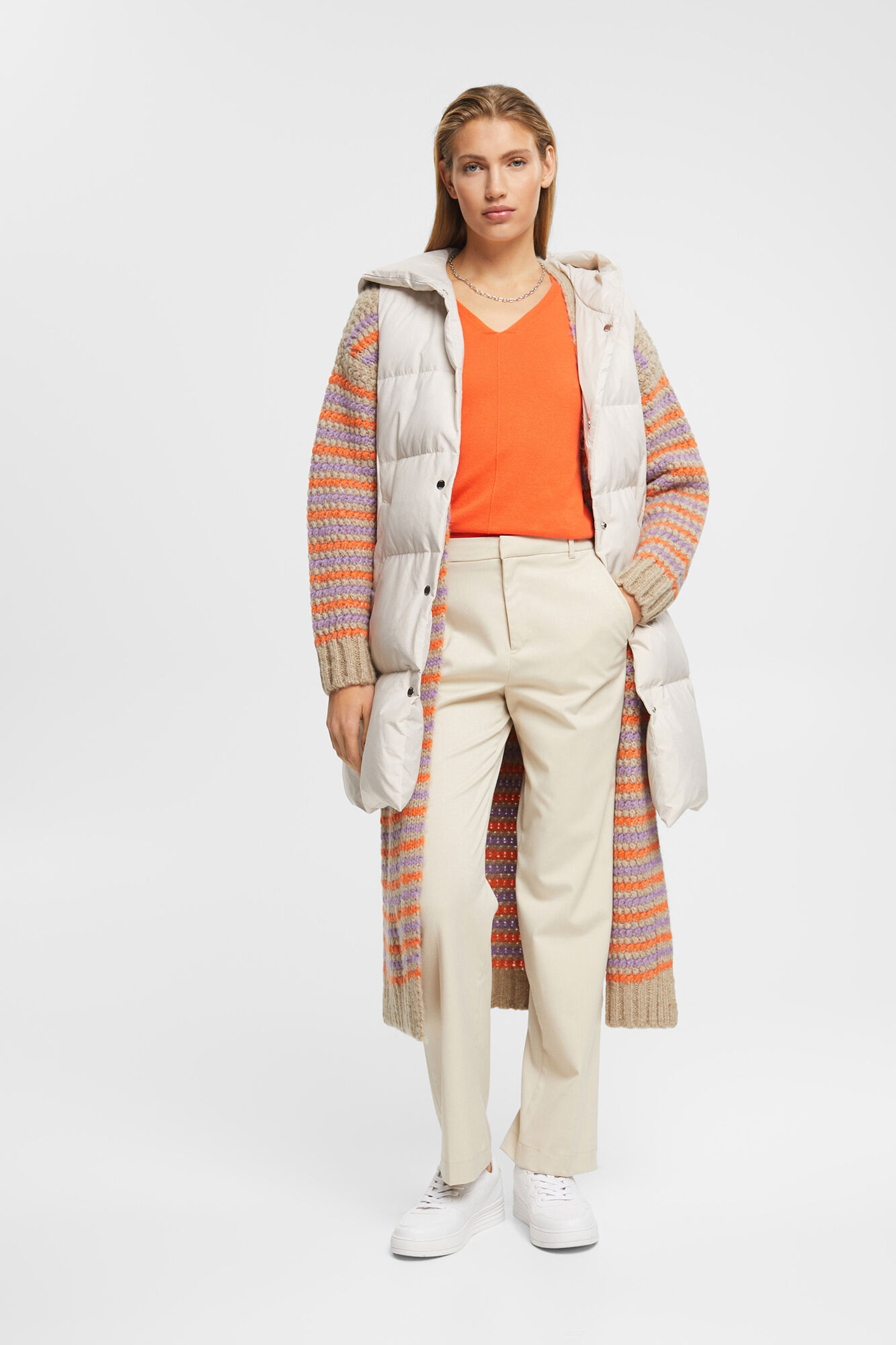 Esprit Cotton knit jumper Orange