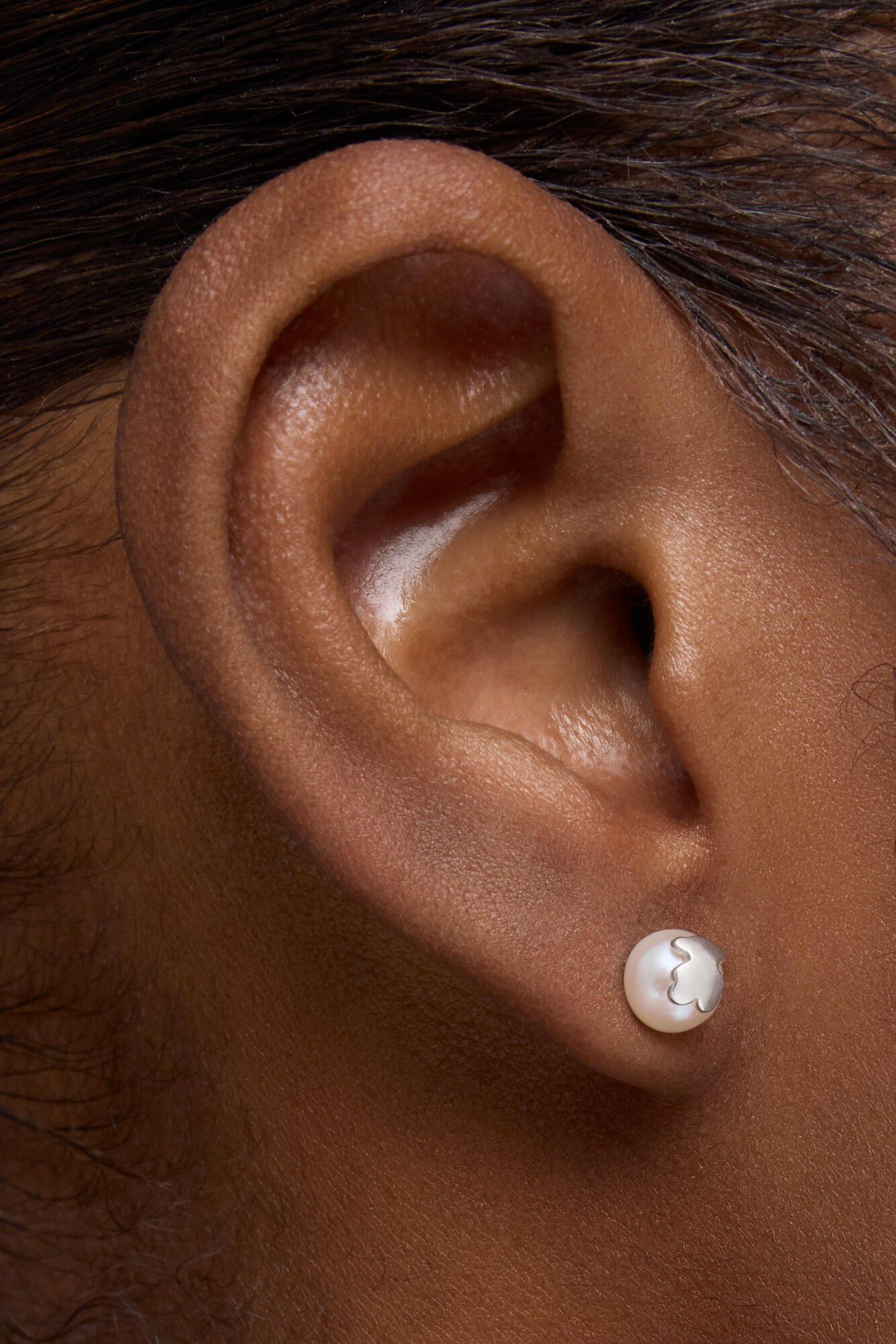 Tous Silver Icon Pearl earrings Grey