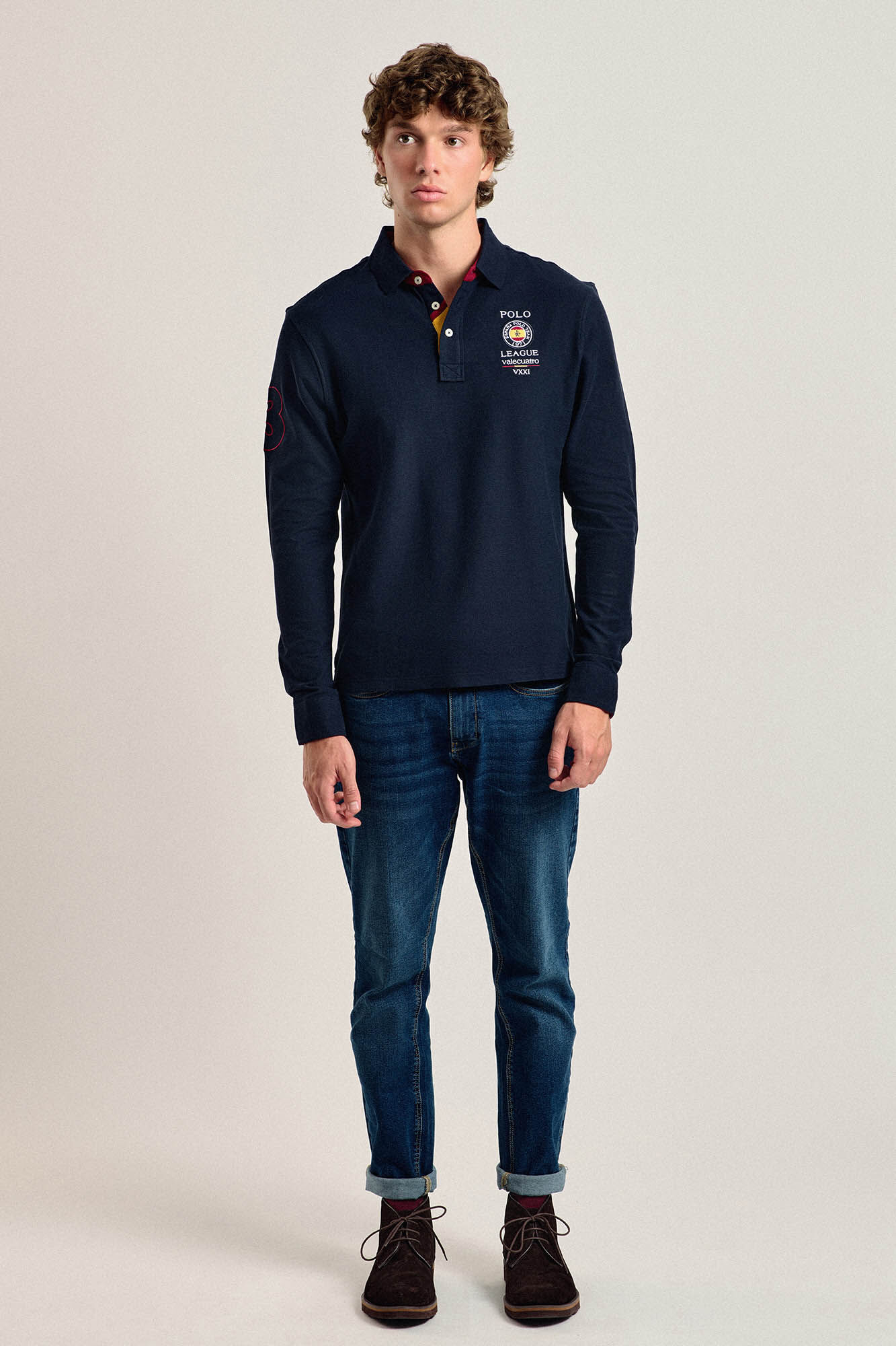 Valecuatro Polo Valecuatro de hombre azul marino escudo Espa&ntilde;a Azul marino