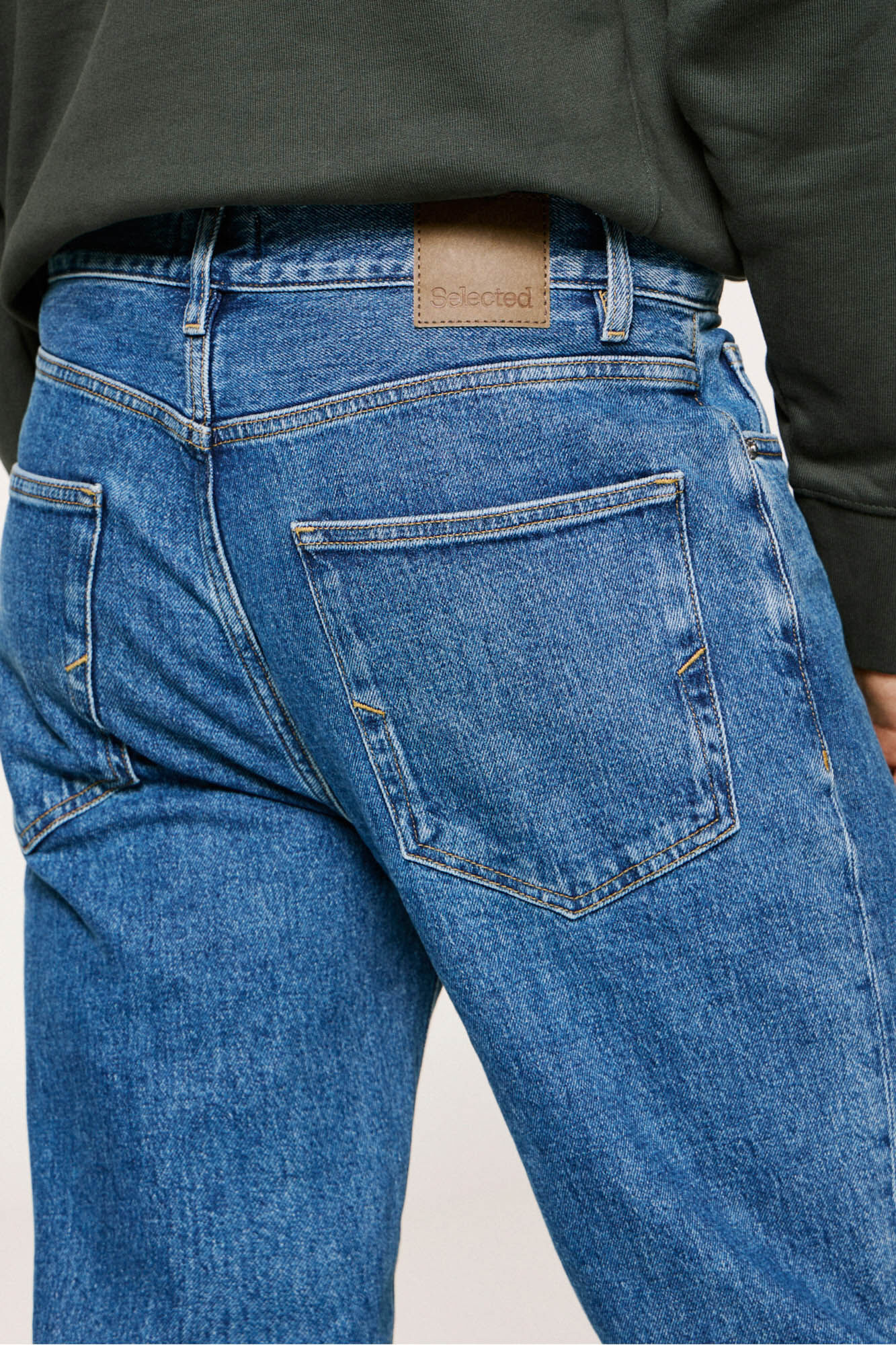 Selected Cal&ccedil;as jeans de corte reto