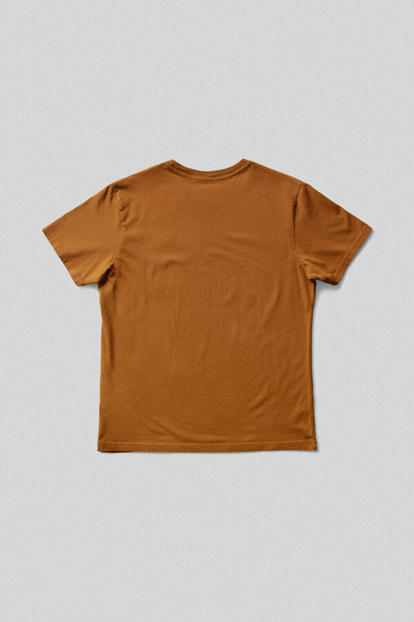 Cortefiel Washed cotton T-shirt Gold