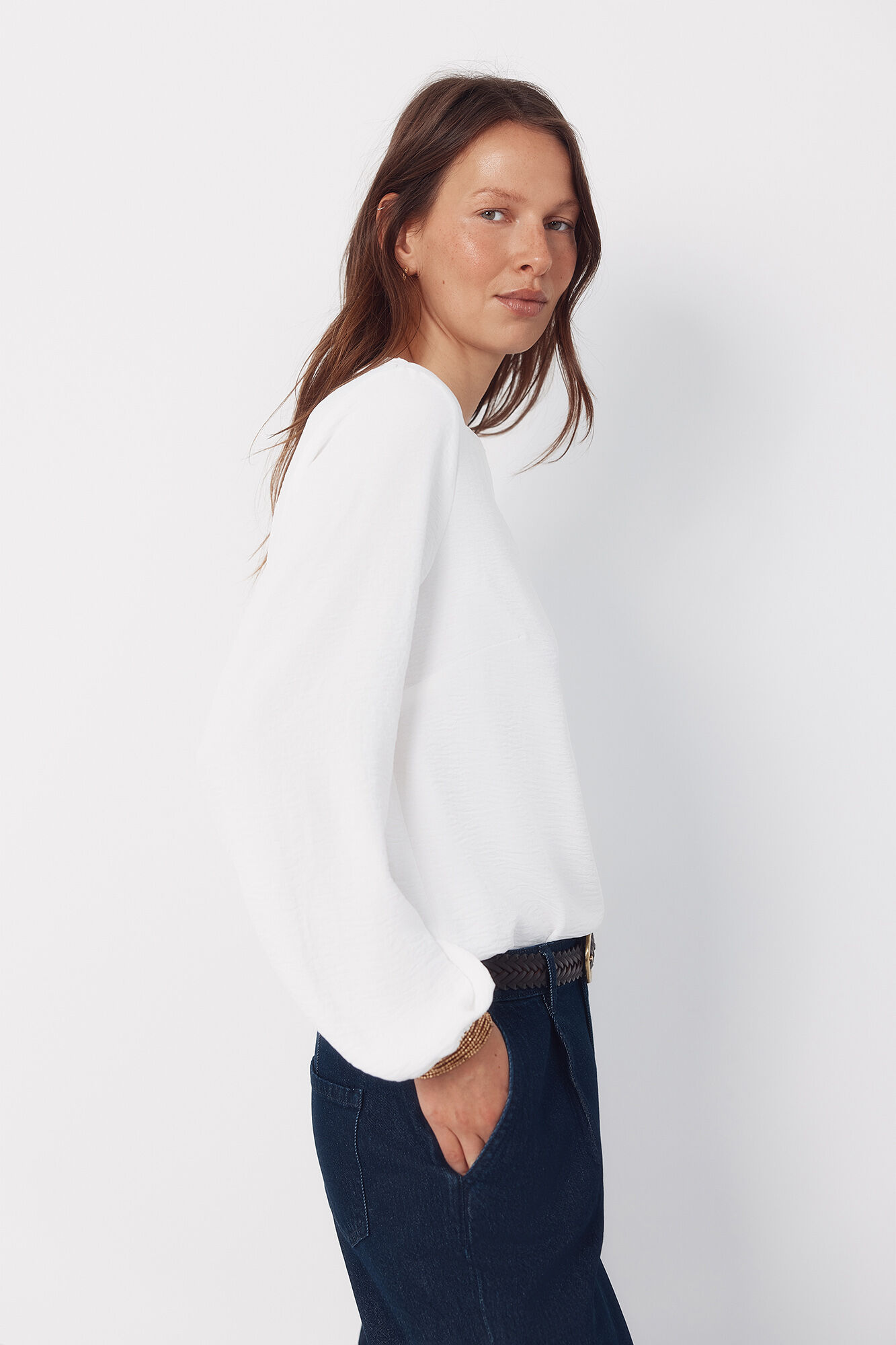 Cortefiel Mandarin blouse with buttons