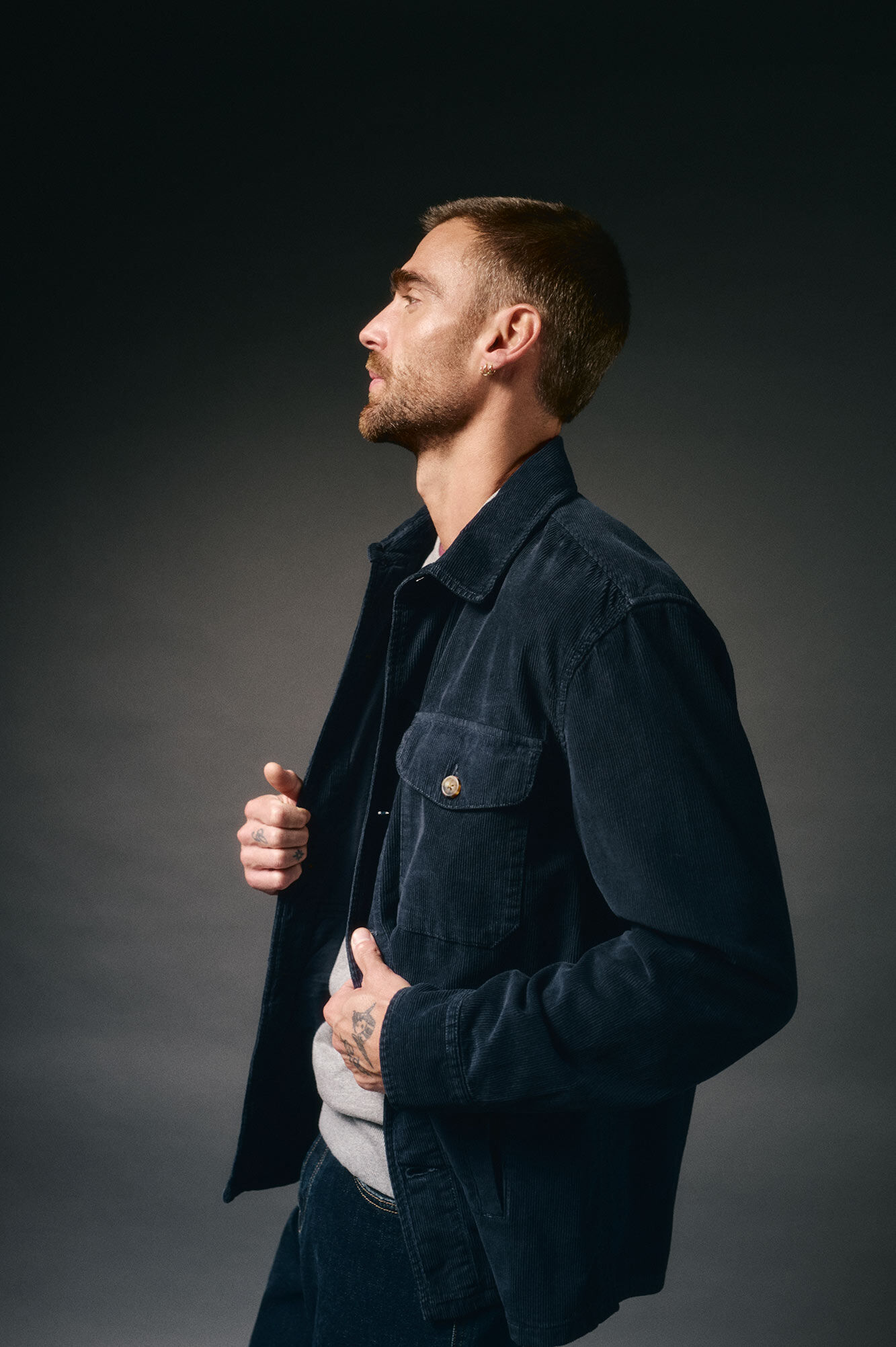 OOTO Sobrecamisa de pana Azul marino