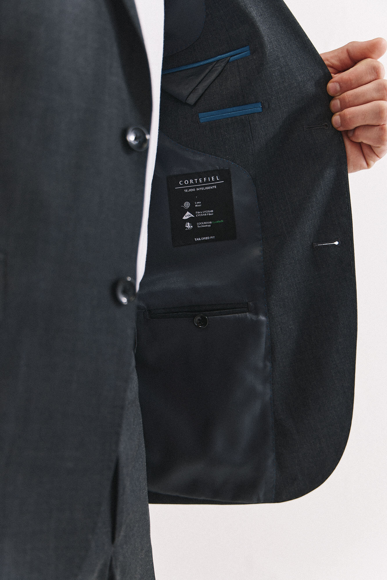 Cortefiel Blazer Coolmax liso Cinzento