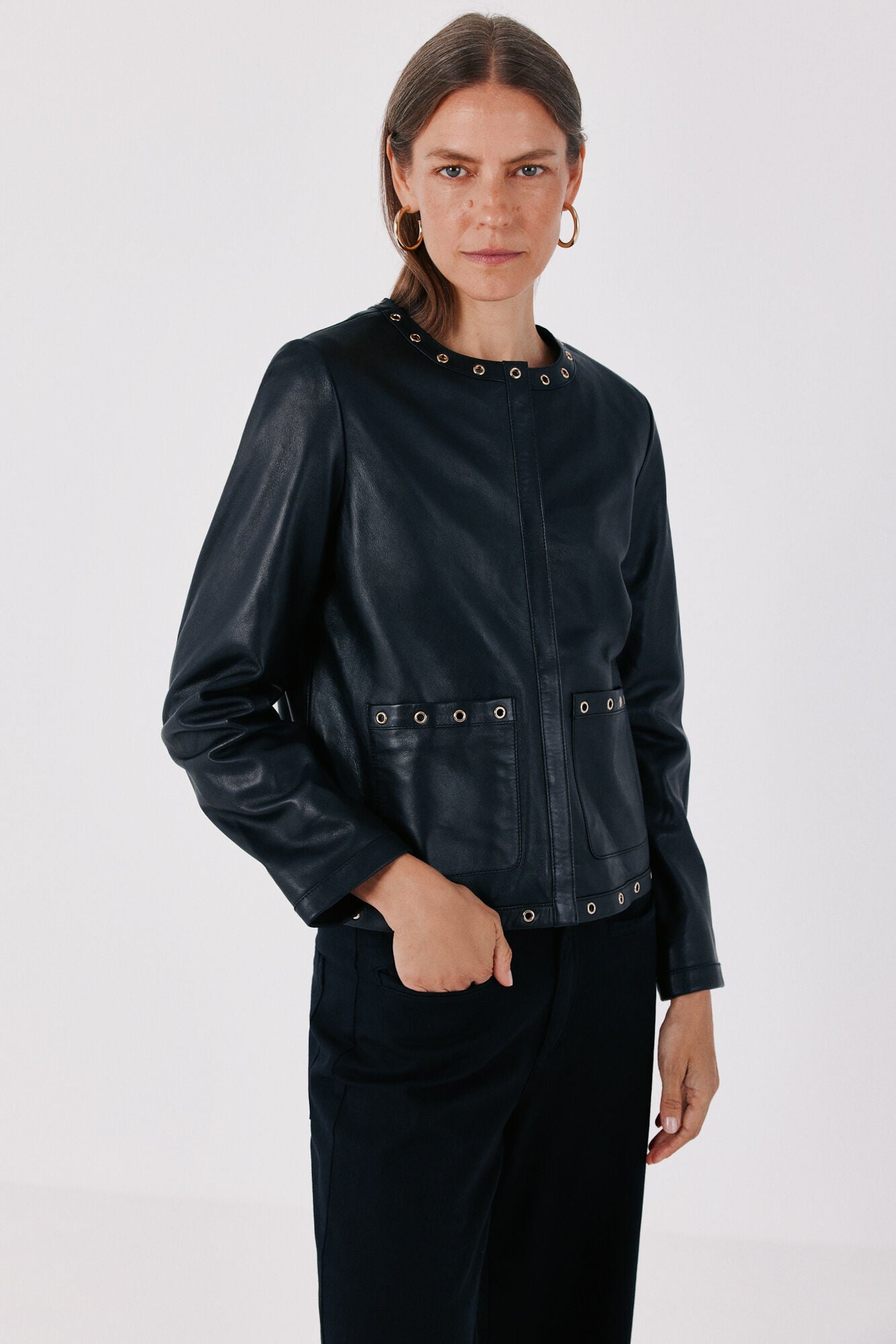 Cortefiel Studded jacket Black