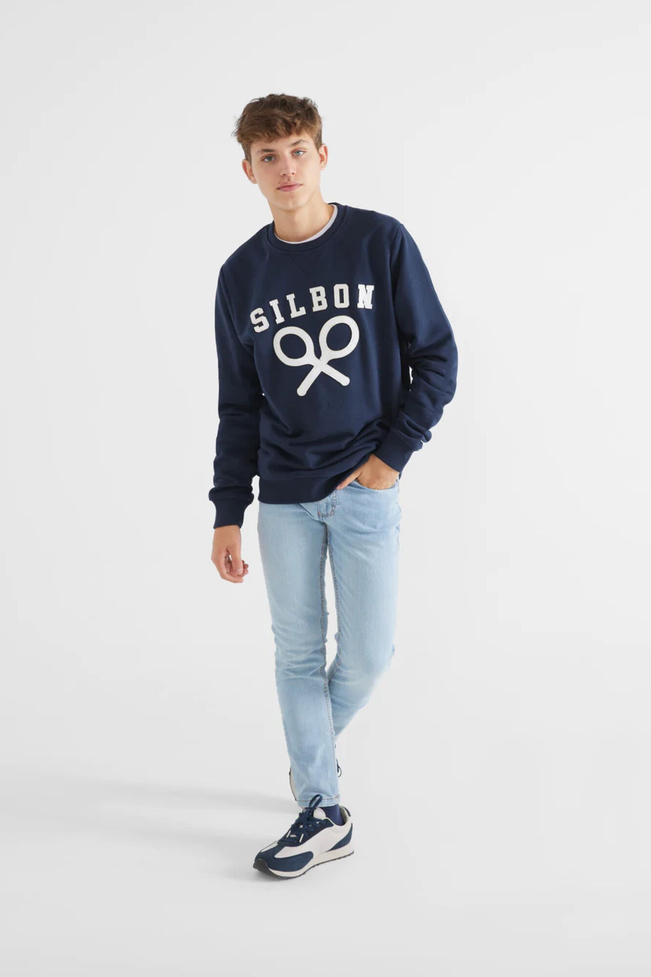 Silbon Sudadera clasica logo azul marino Azul marino