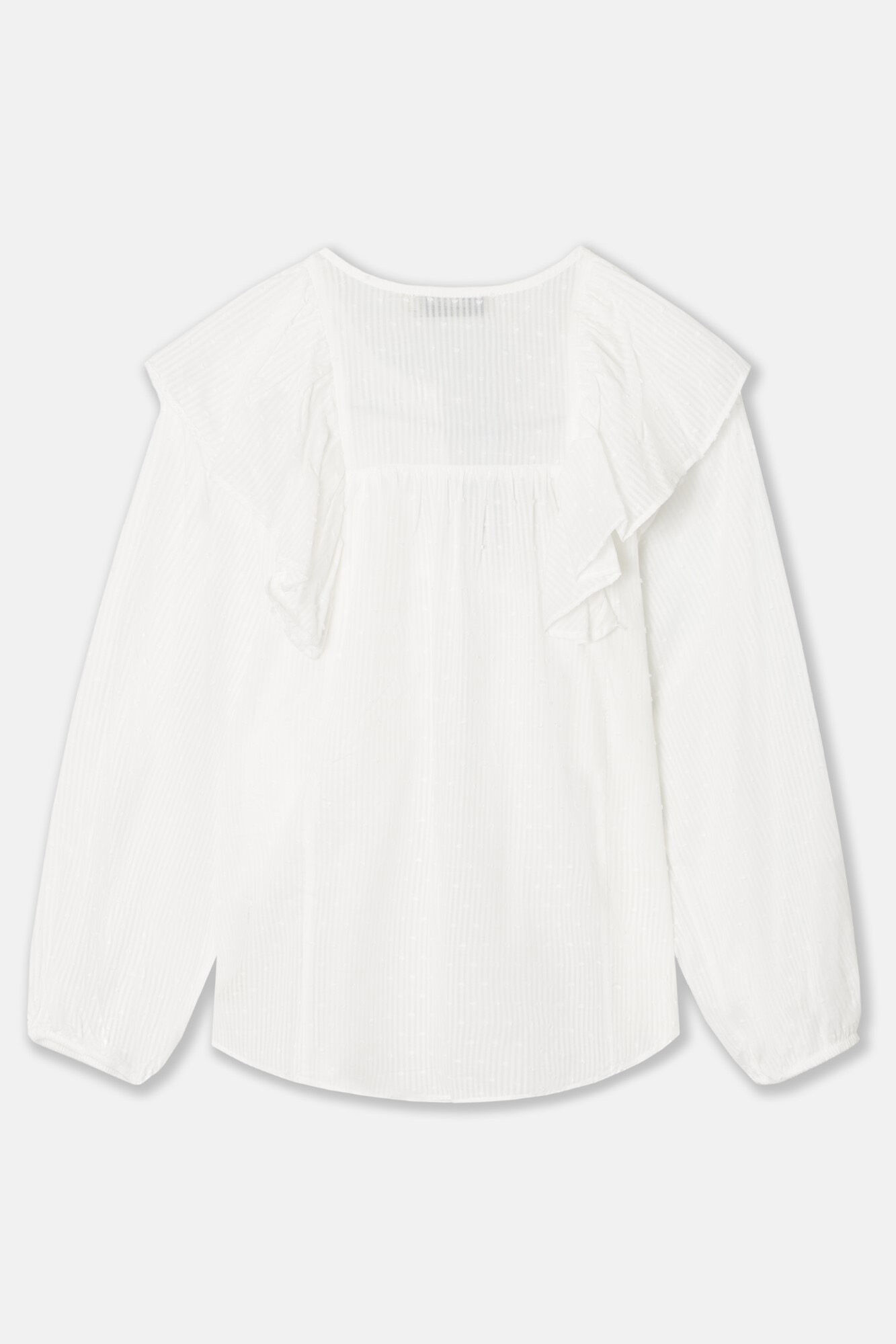 Silbon Blusa de folhos plumeti  Branco