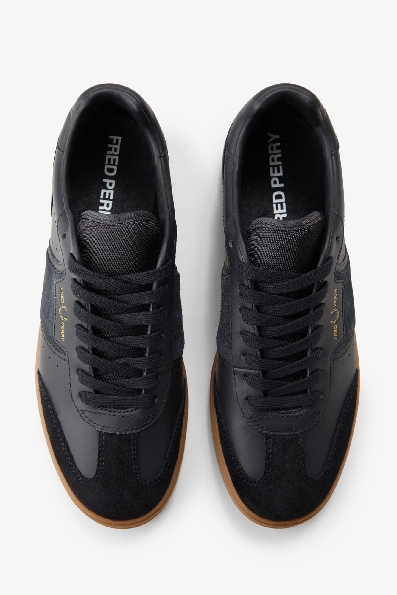 Fred Perry Sapatilha B4 em pele/camur&ccedil;a Preto