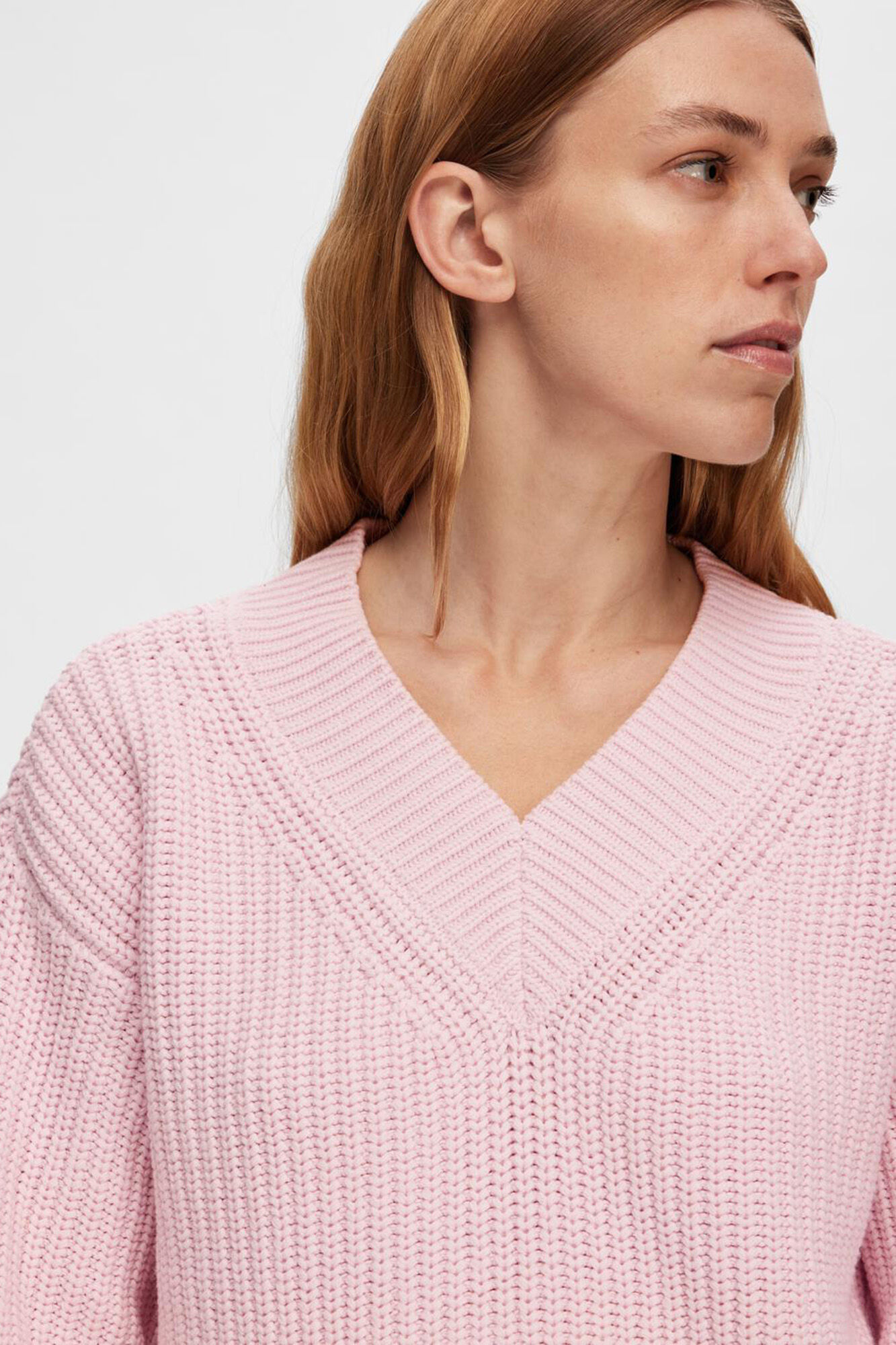 Selected Femme Jersey con cuello de pico de algod&oacute;n Lila