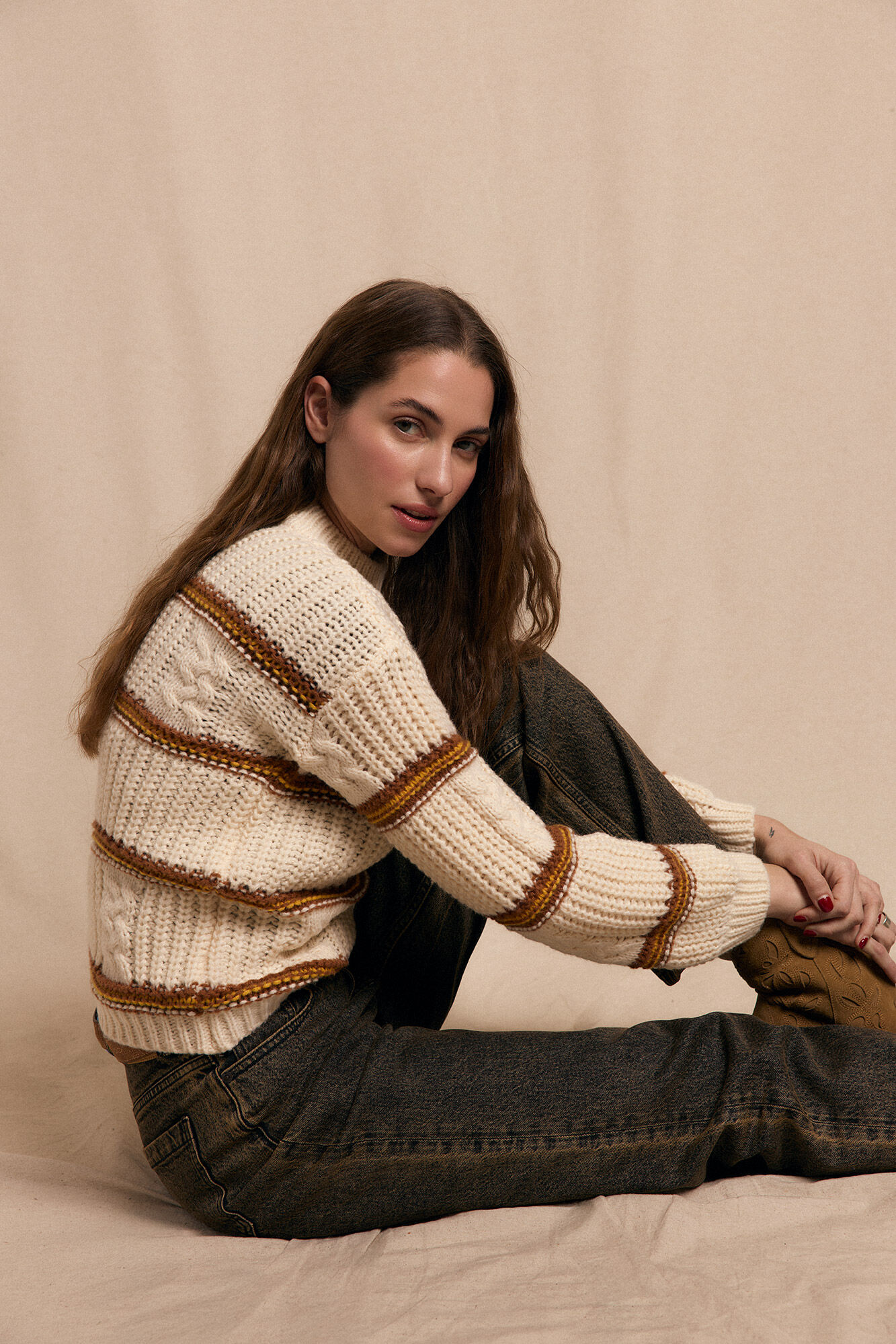 Slowlove Jeans marrom tingido Cinzento