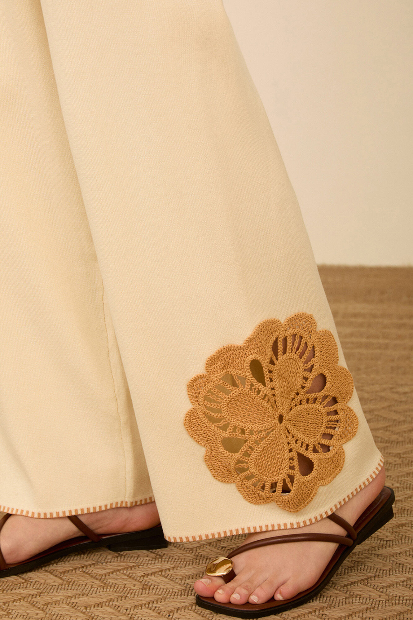 Meisie Jersey-knit trousers Beige