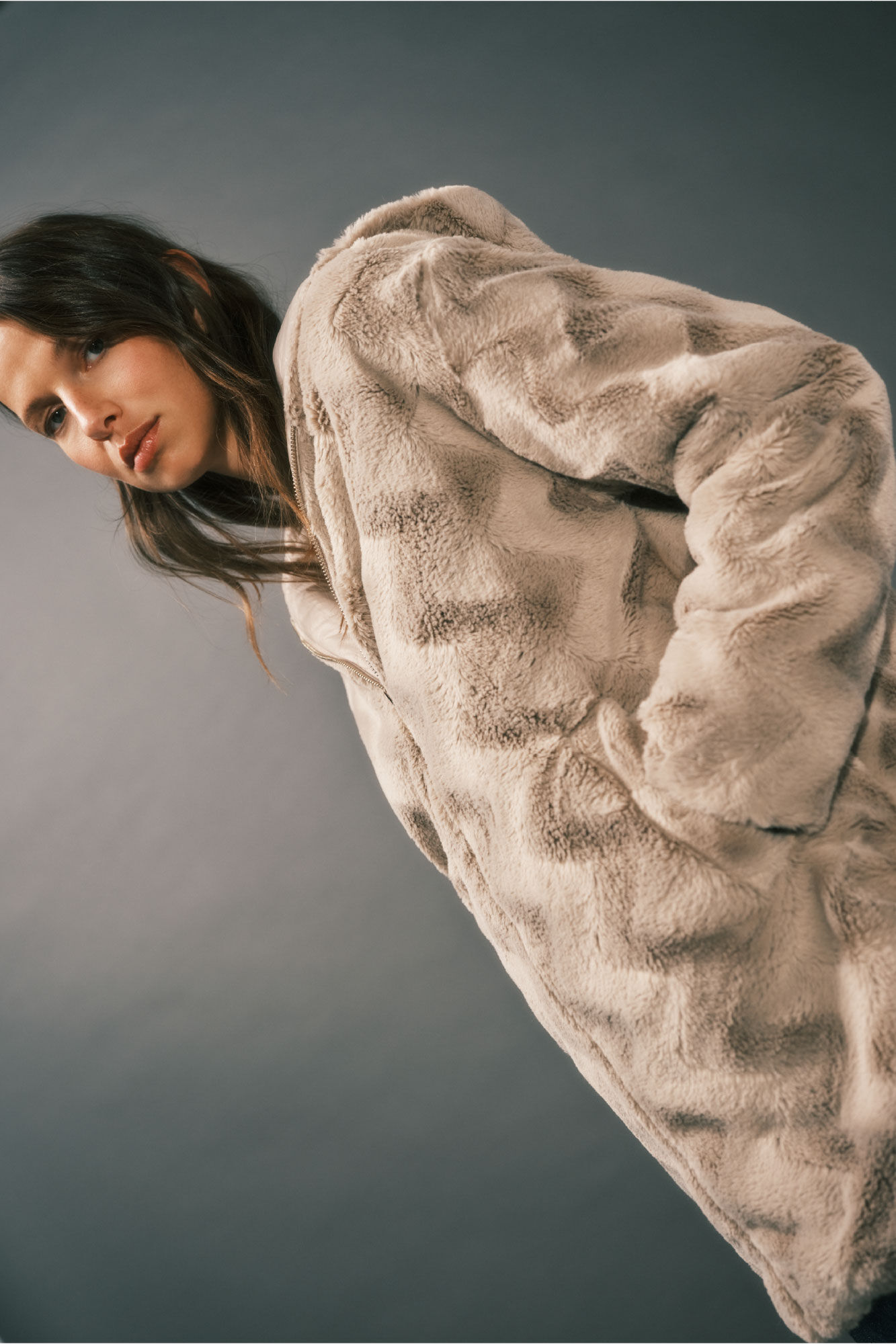 Cortefiel Anoraque acolchoado revers&iacute;vel com efeito de pele