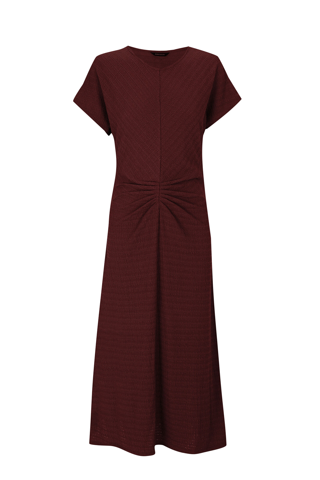 Cortefiel Gathered dress Maroon
