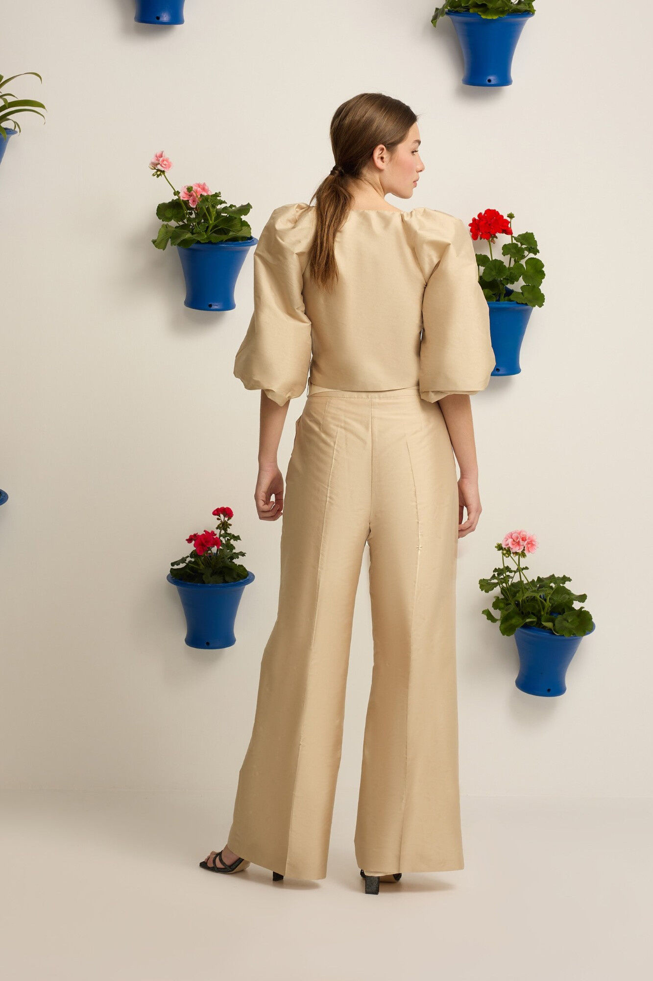 Silbon Blusa Event Collection manga bal&atilde;o Tostado