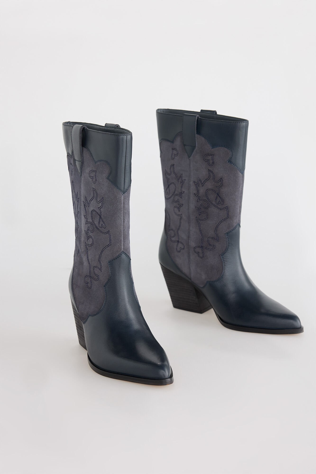 Slowlove leather and split leather boot Grey