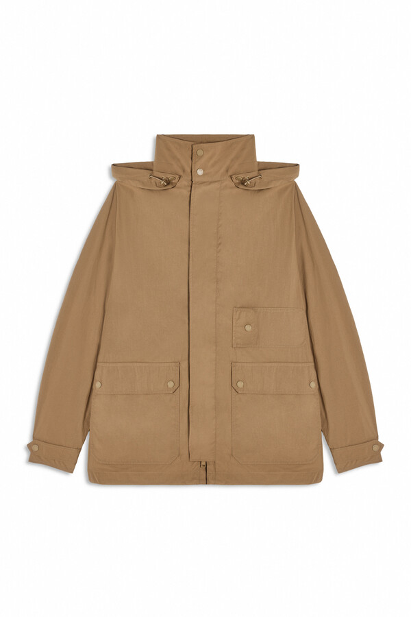 Cortefiel Three-pocket jacket with hood Beige