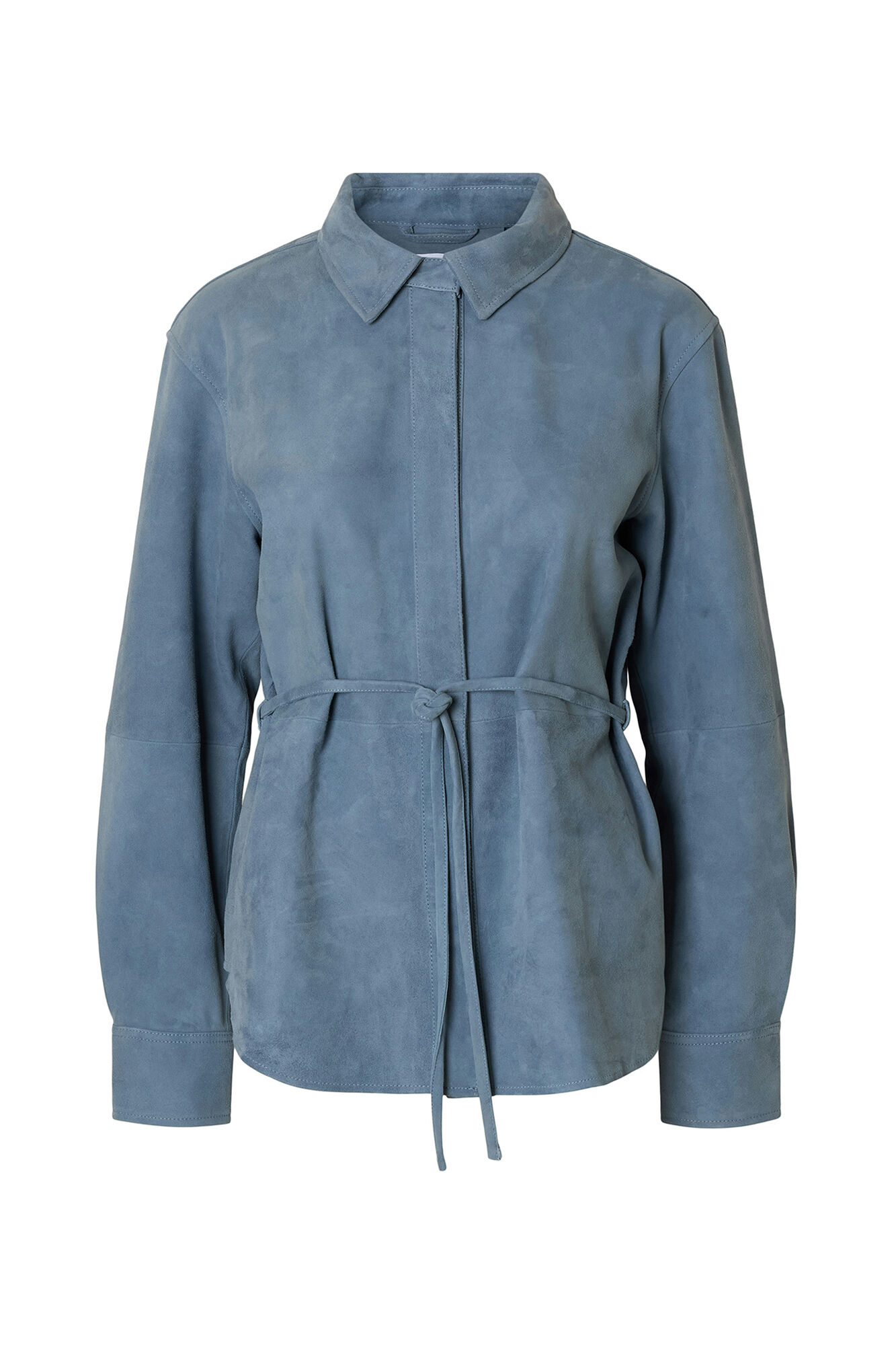 Selected Casaco 100% em pele de cabra Azul