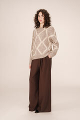 Grace & Mila Camisola b&aacute;sico com gola redonda Tostado